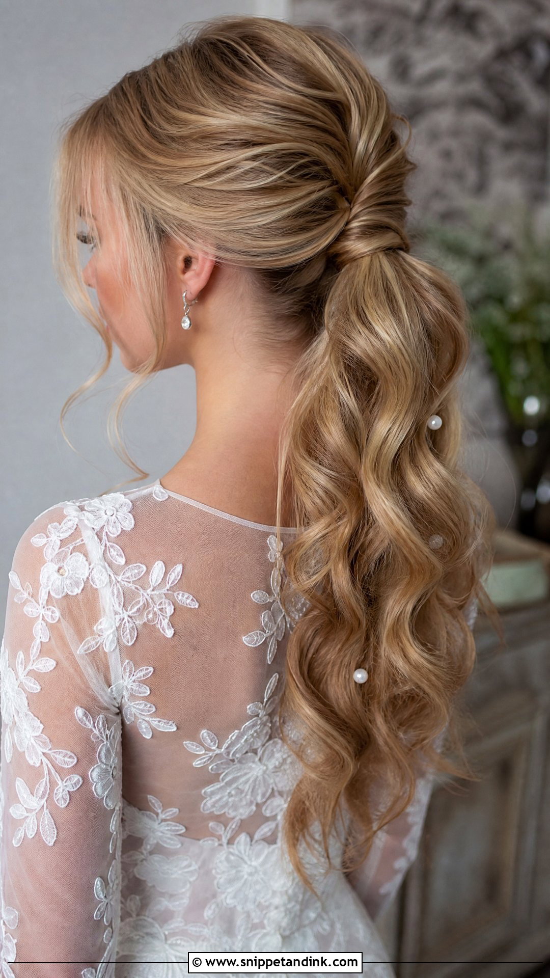 Wavy Ponytail Wedding Hairstyle - Snippet and Ink - 15 Classy Ponytail Wedding Hairstyles