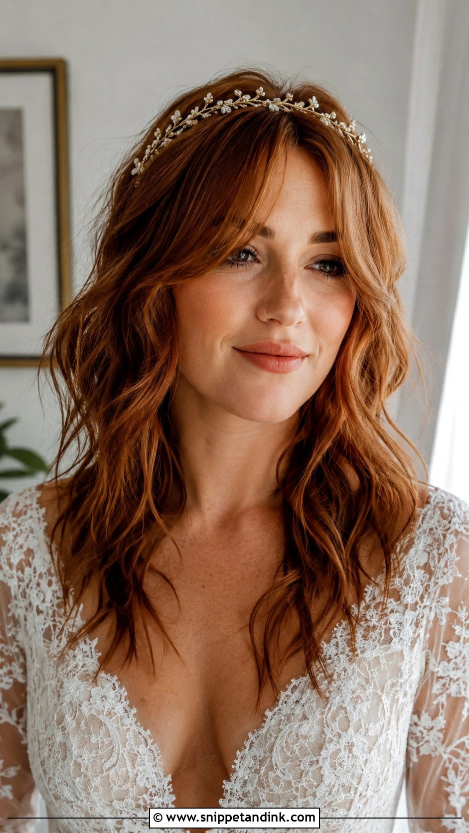 Wavy Shag With Curtain Bangs - Snippet and Ink - 25 Edgy Wedding Hairstyles