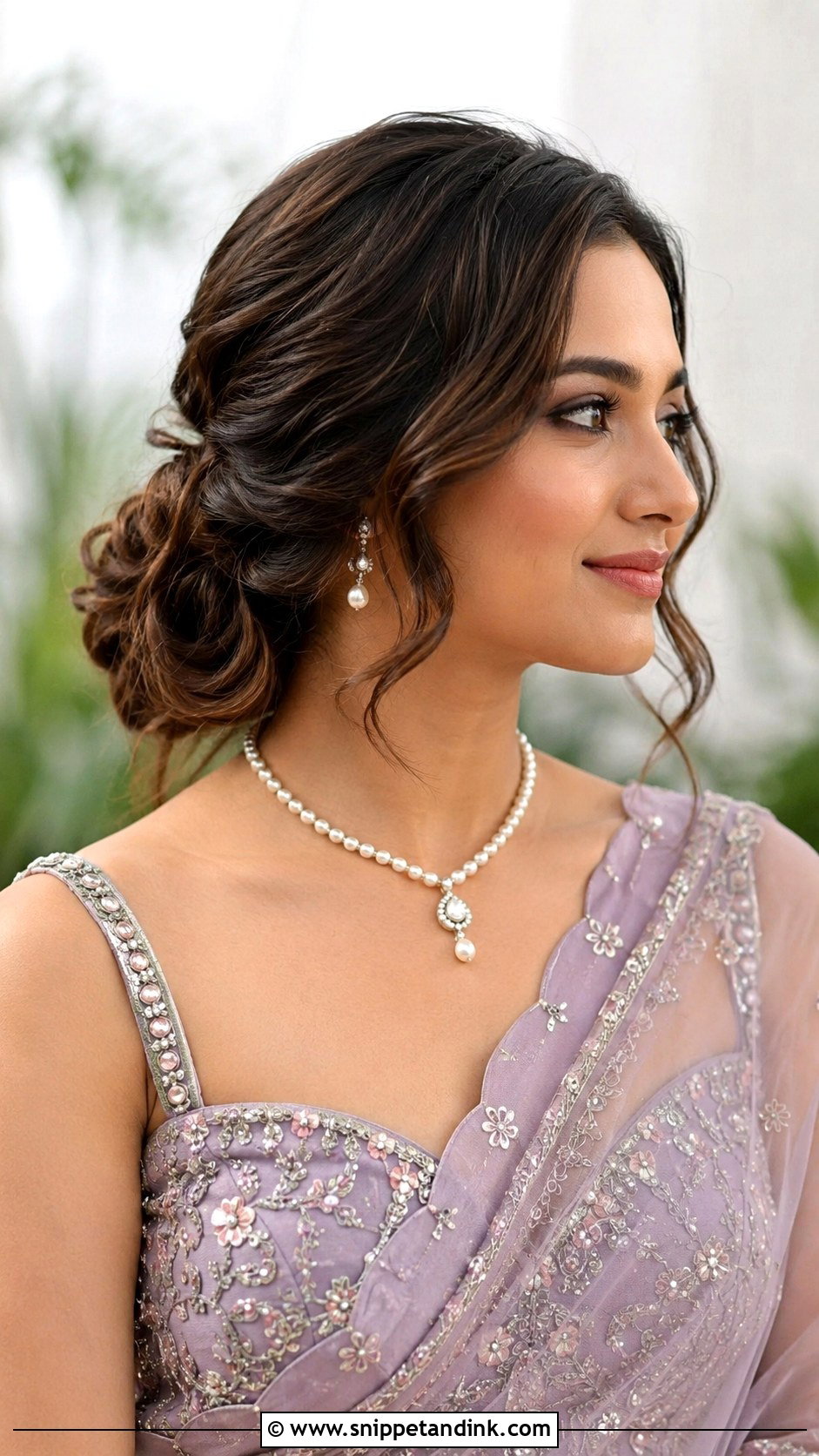 Wavy Side Bun - Snippet and Ink - 30 Indian Bridal Hairstyles