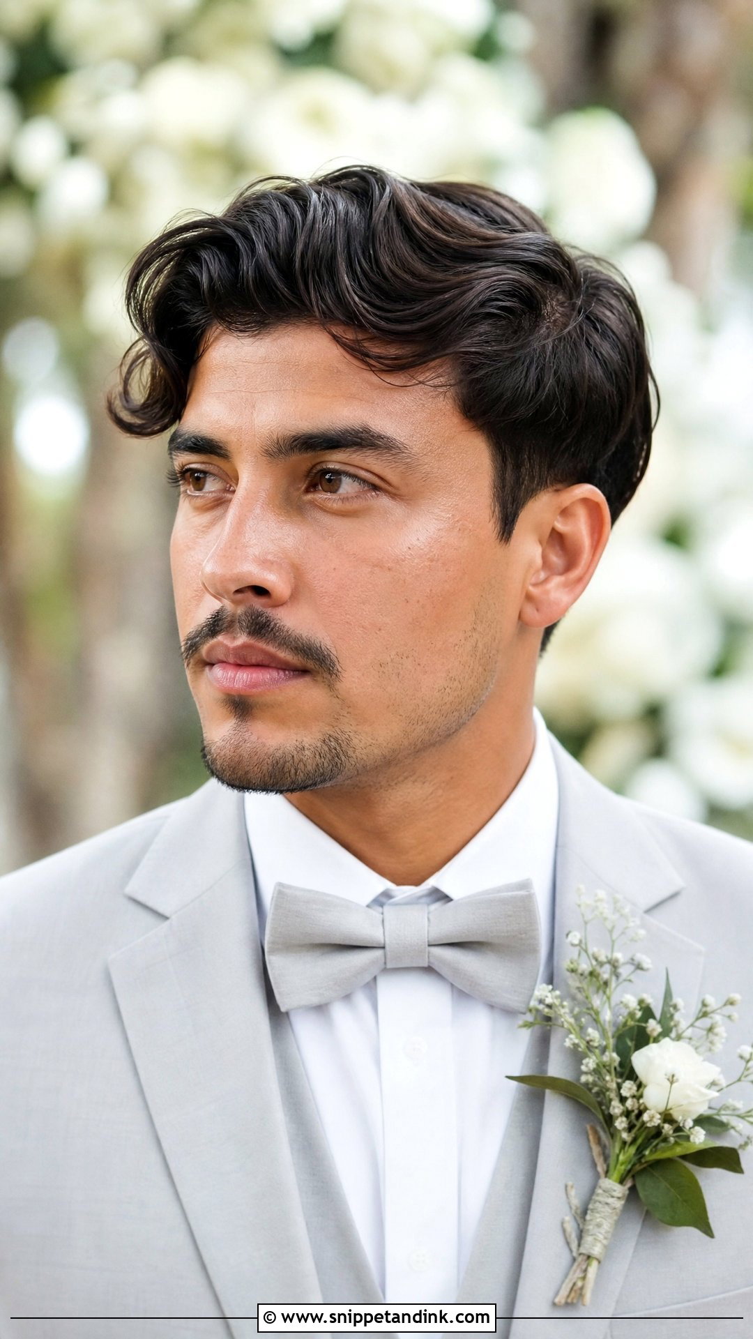 Wavy Side Swept Groom Wedding Hairstyle - Snippet and Ink - 15 Groom Wedding Hairstyle Men Ideas