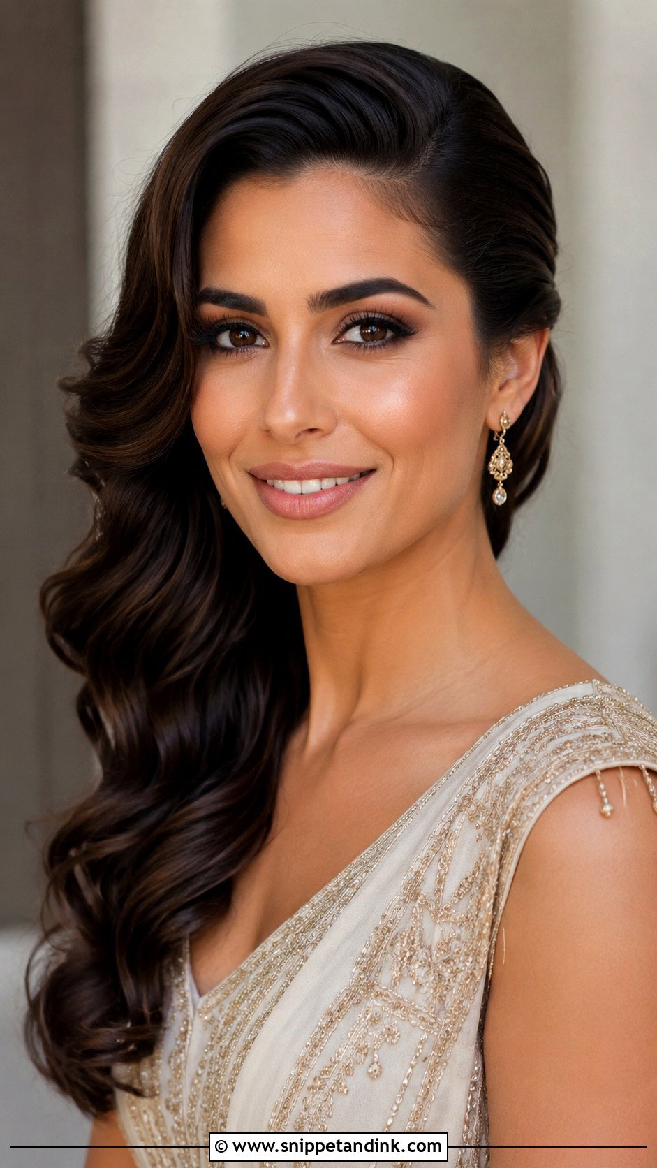 Wavy Side Swept Wedding Guest Hair - Snippet and Ink - 15 Wavy Hairstyles Wedding Guest