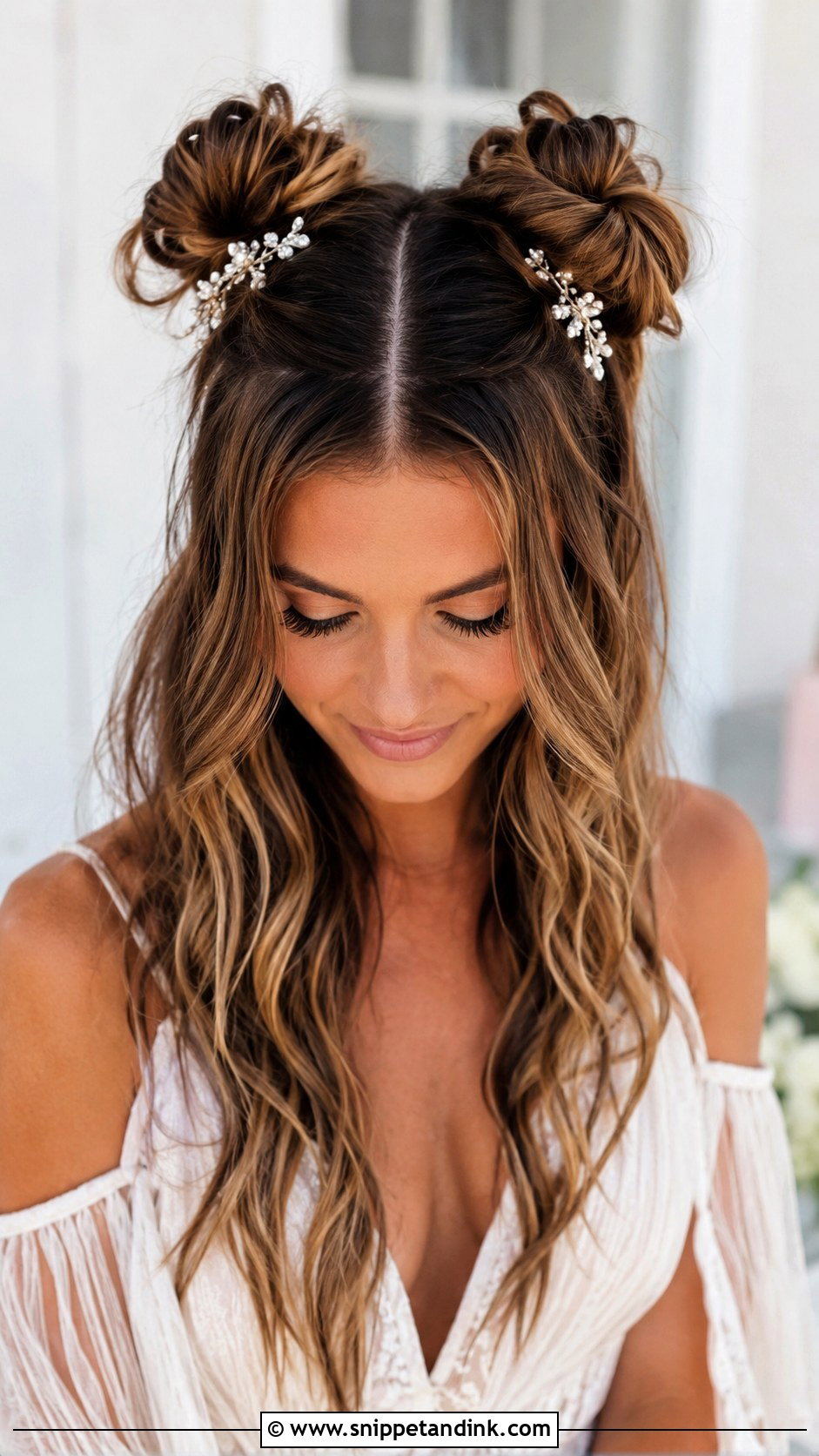 Wavy Space Buns Wedding Hair - Snippet and Ink - 15 Space Buns Wedding Hair