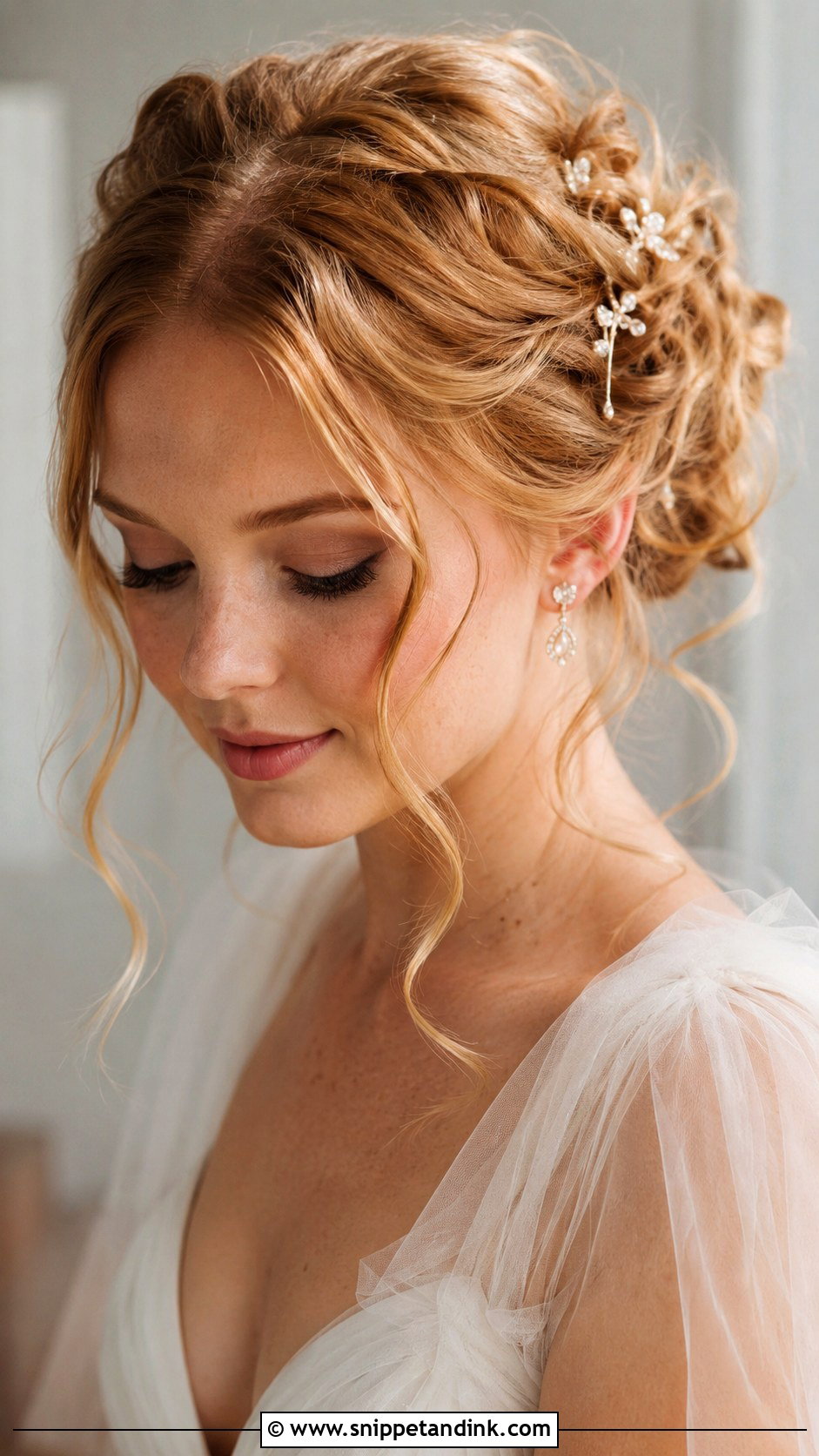Wavy Updo Bride Hairstyle - Snippet and Ink - 15 Waves Bride Hairstyles