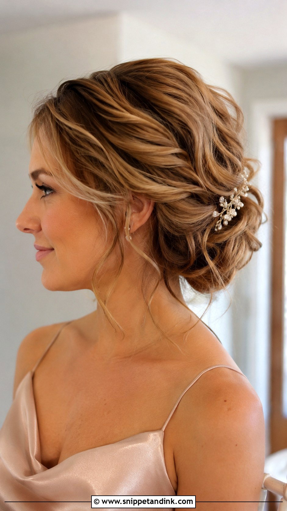 Wavy Updo Bridesmaid Hair - Snippet and Ink - 20 Wavy Hair Bridesmaid Ideas