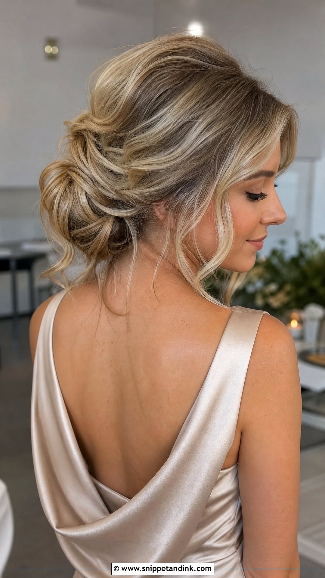Wavy Updo For Medium Hair Wedding - Snippet and Ink - 20 Simple Updos for Medium Hair Wedding