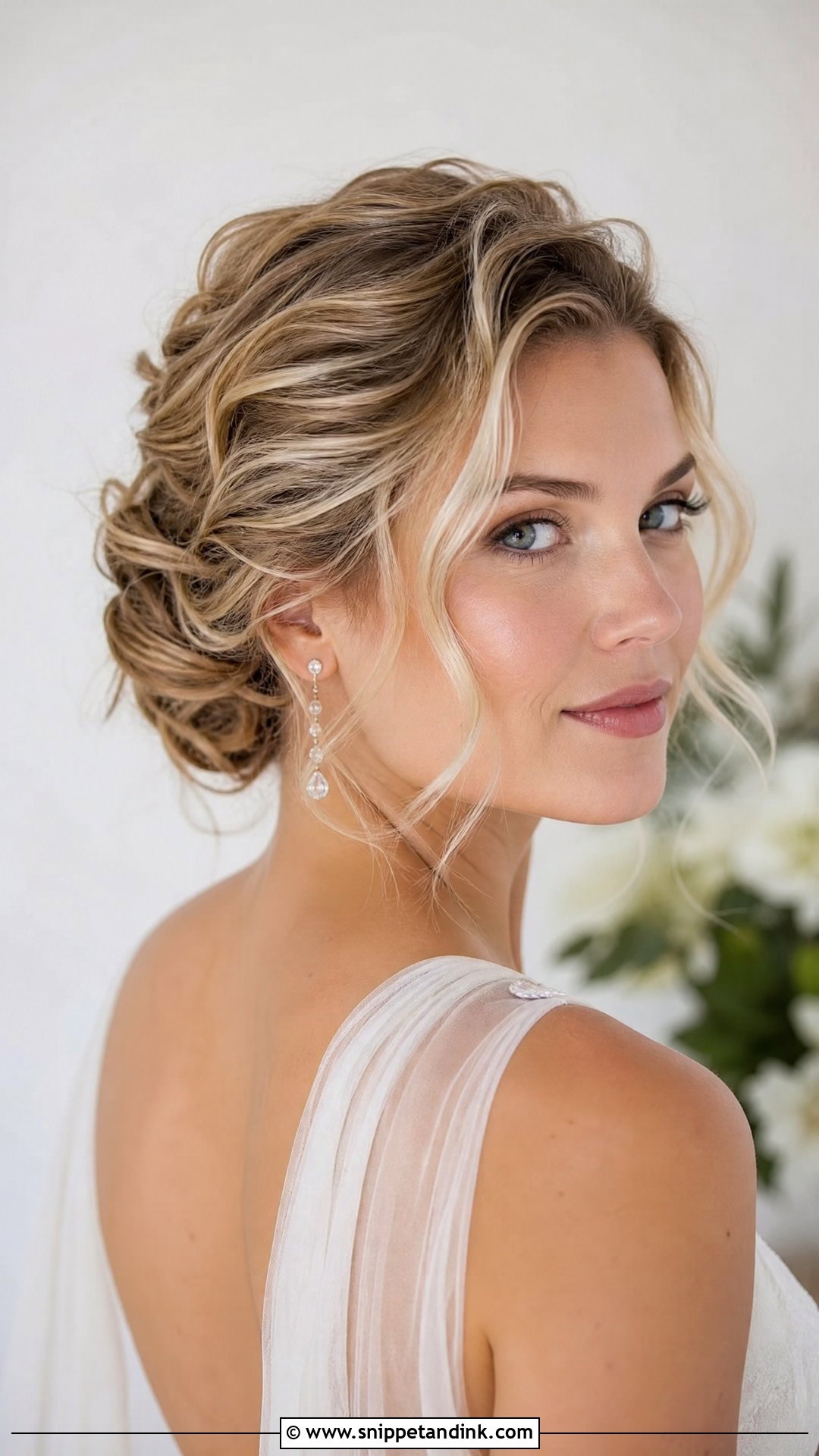 Wavy Updo For Short Hair Wedding - Snippet and Ink - 15 Easy Updos for Short Hair Wedding