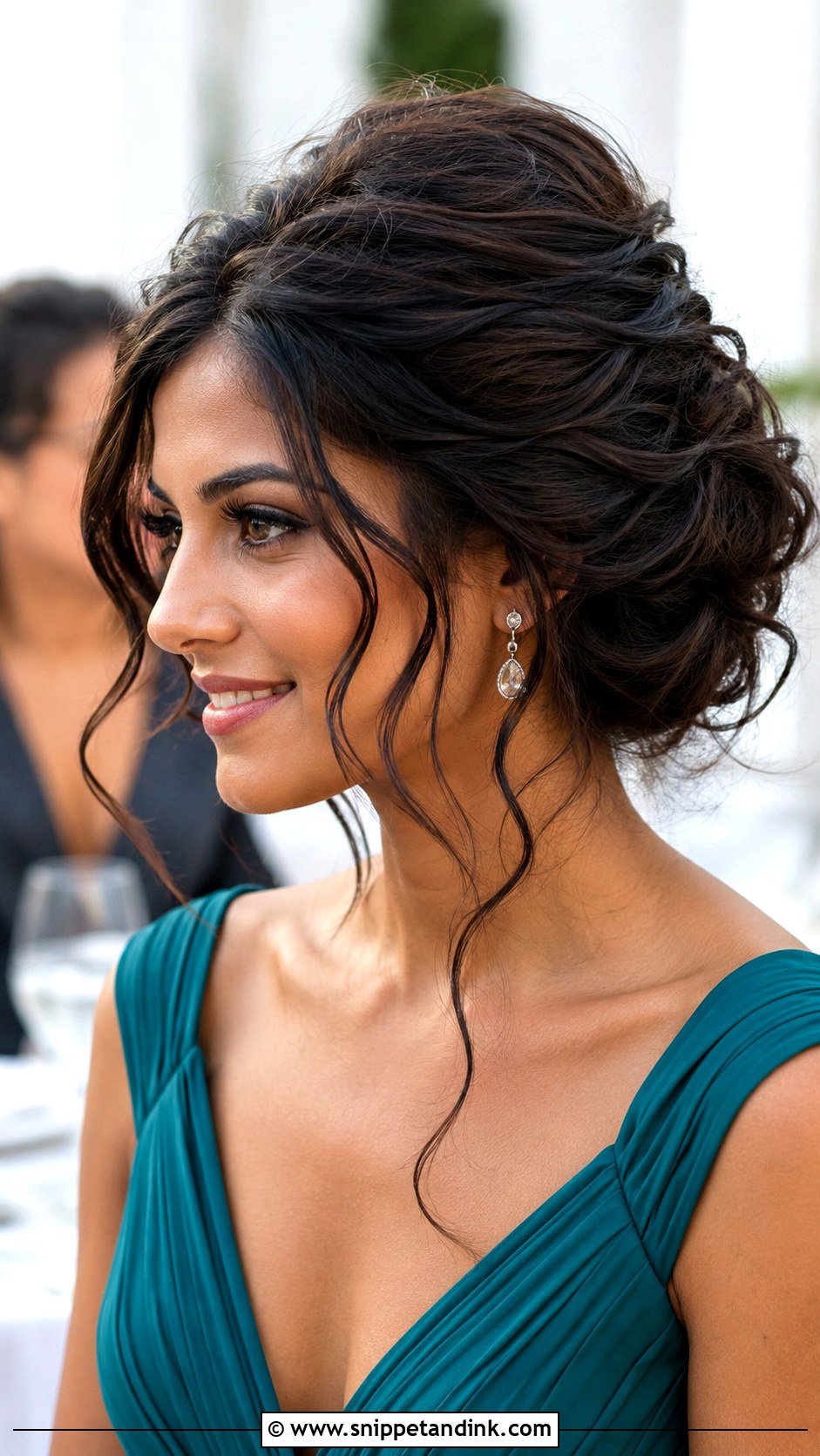 Wavy Updo Wedding Guest Hairstyle - Snippet and Ink - 15 Wavy Hair Wedding Guest Hairstyles