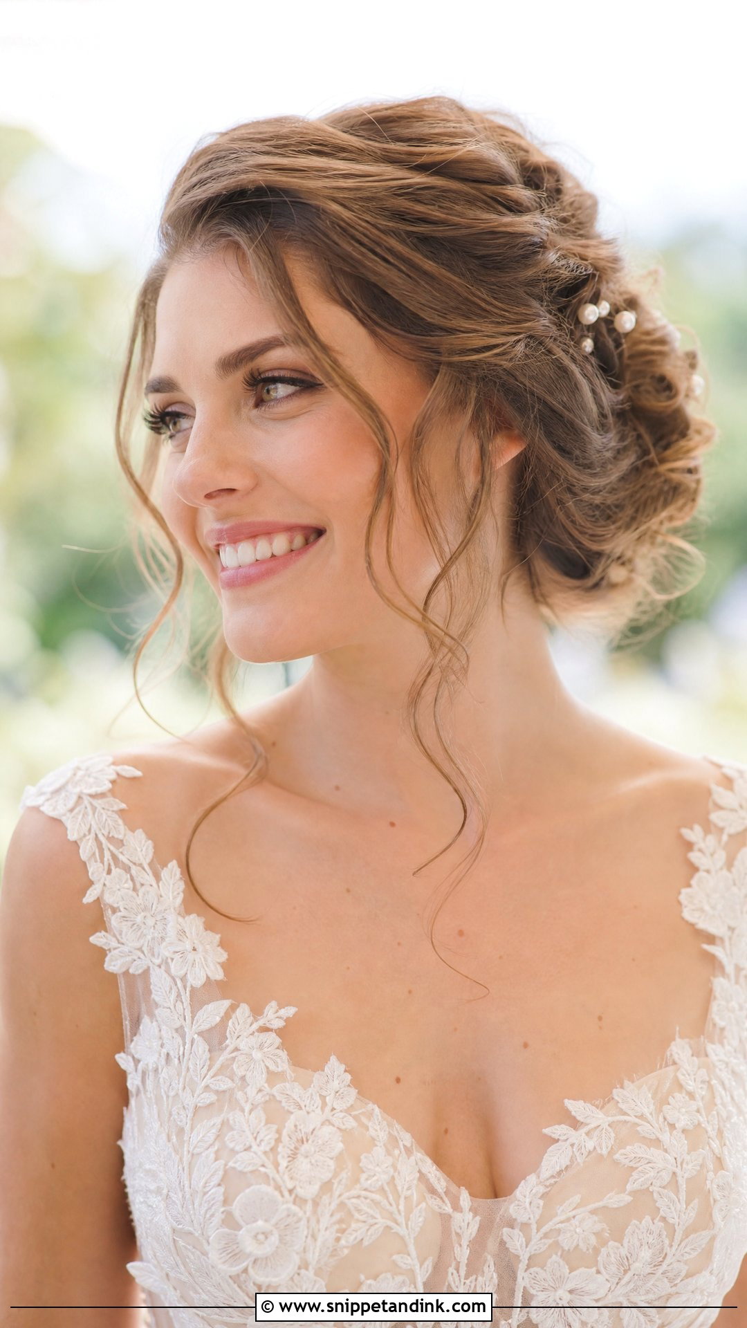 Wavy Updo With Loose Tendrils for Wedding - Snippet and Ink - 20 Wavy Hairstyle for Wedding Ideas