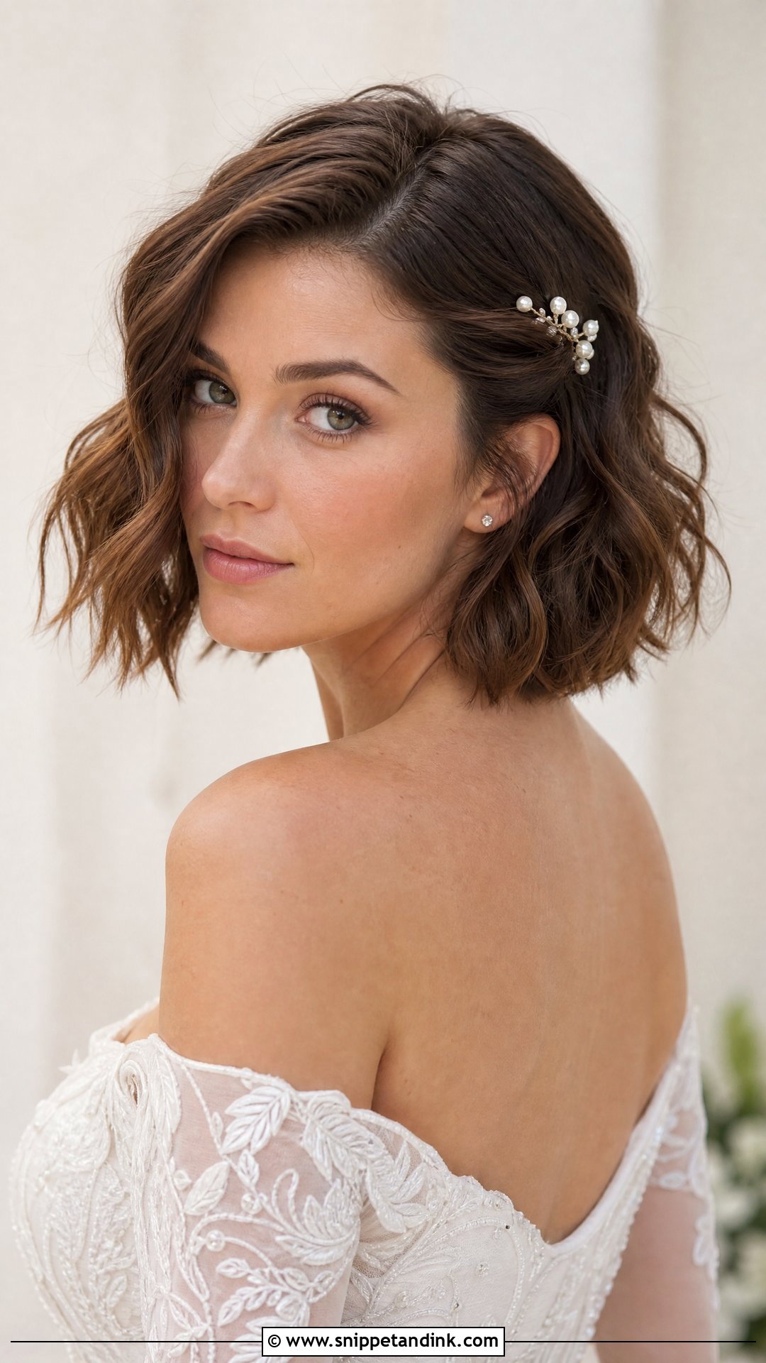 Wavy Wedding Bob - Snippet and Ink - 20 Wedding Hair Bob Length Ideas