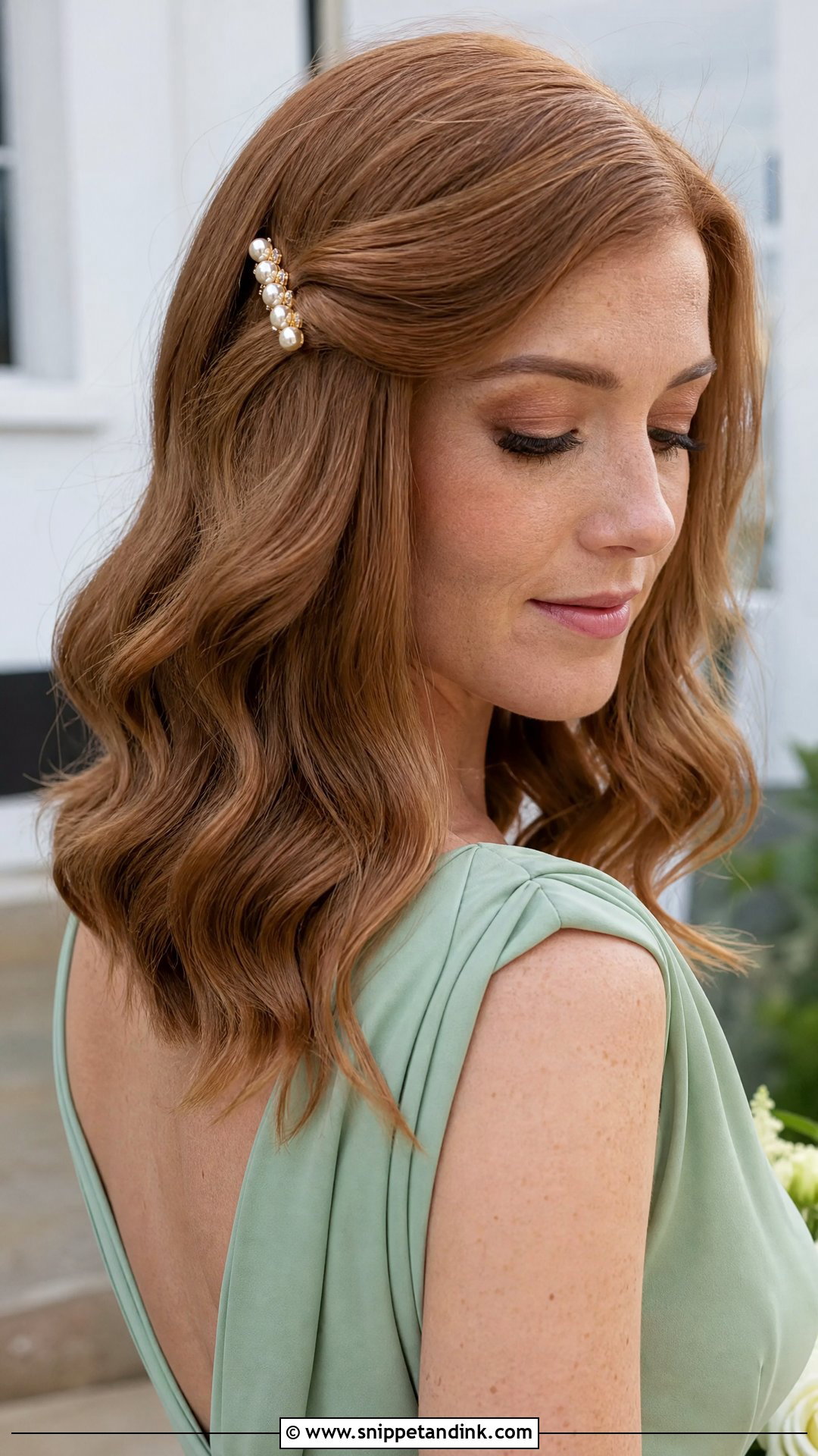 Wavy Wedding Guest Hair With Hair Clip - Snippet and Ink - 20 Wavy Hairstyles for Wedding Guest