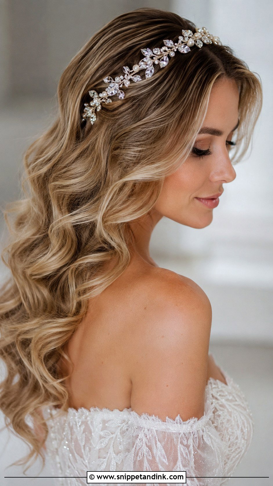 Wavy Wedding Hair With Headband - Snippet and Ink - 25 Wavy Wedding Hair Ideas
