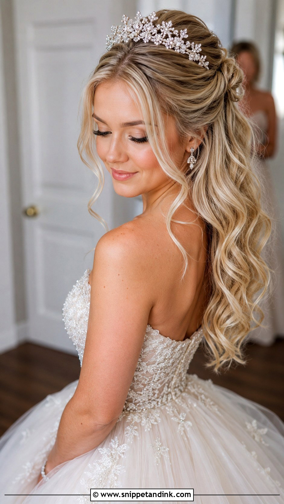 Wavy Wedding Hair With Tiara - Snippet and Ink - 25 Wavy Wedding Hair Ideas