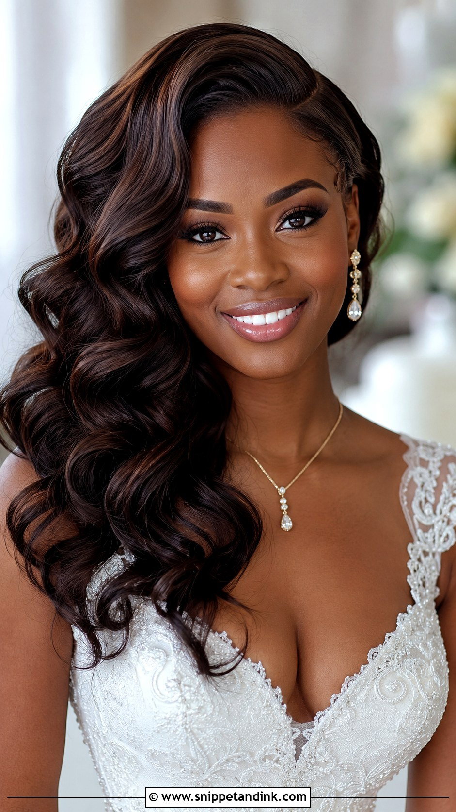 Wavy Wedding Hair for Black Brides - Snippet and Ink - 25 Wavy Wedding Hair Ideas
