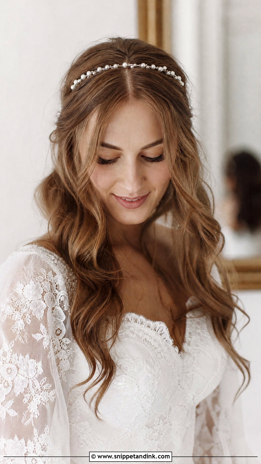 Wavy Wedding Hair with Headband - Snippet and Ink - 20 Wavy Hair Styles for Wedding