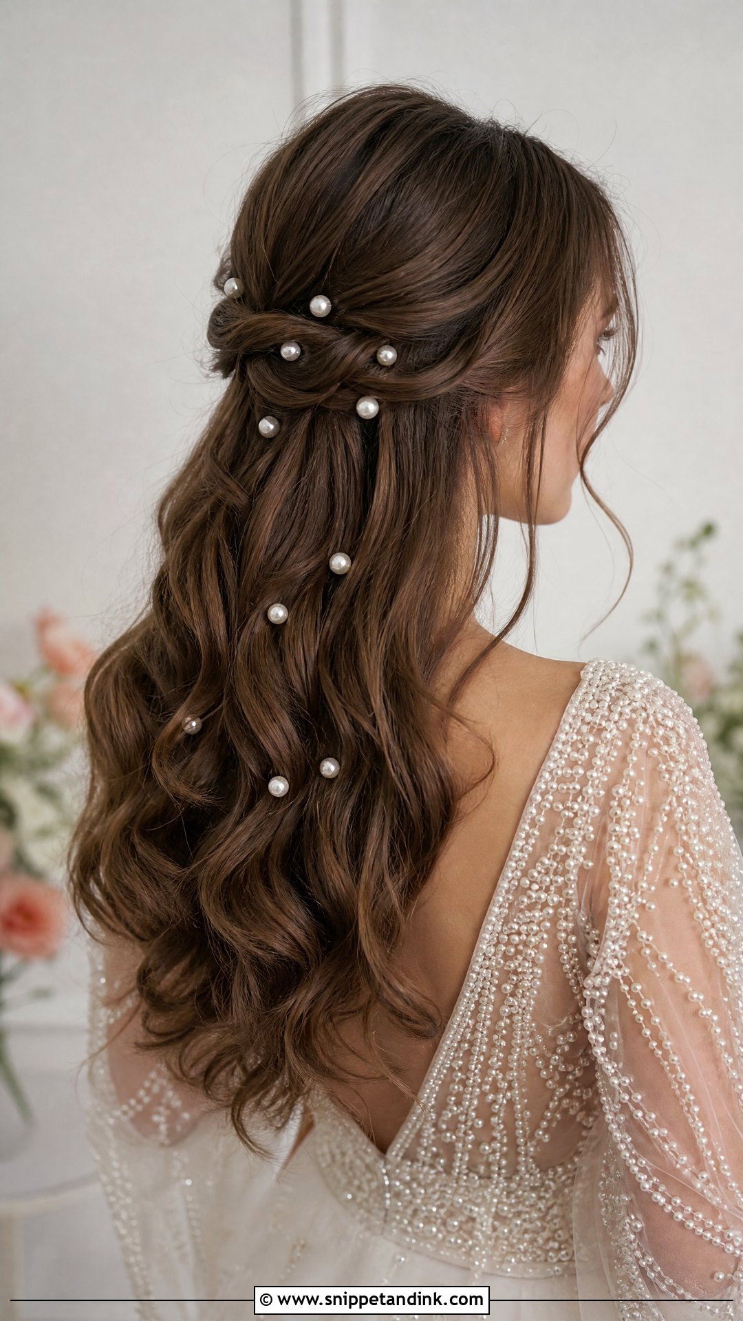 Wavy Wedding Hair with Pearl Pins - Snippet and Ink - 20 Wavy Hair Styles for Wedding