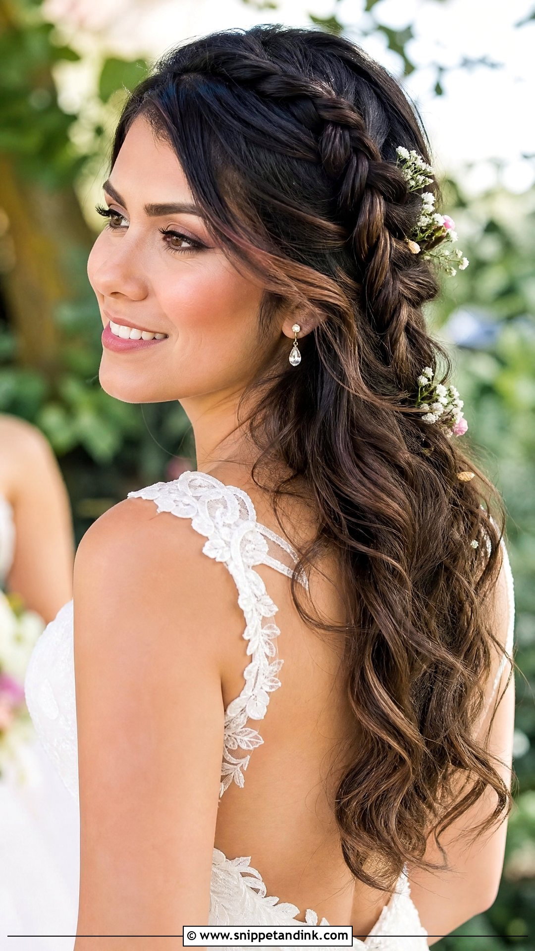 Wavy Wedding Hair with Side Braid - Snippet and Ink - 20 Wavy Hair Styles for Wedding