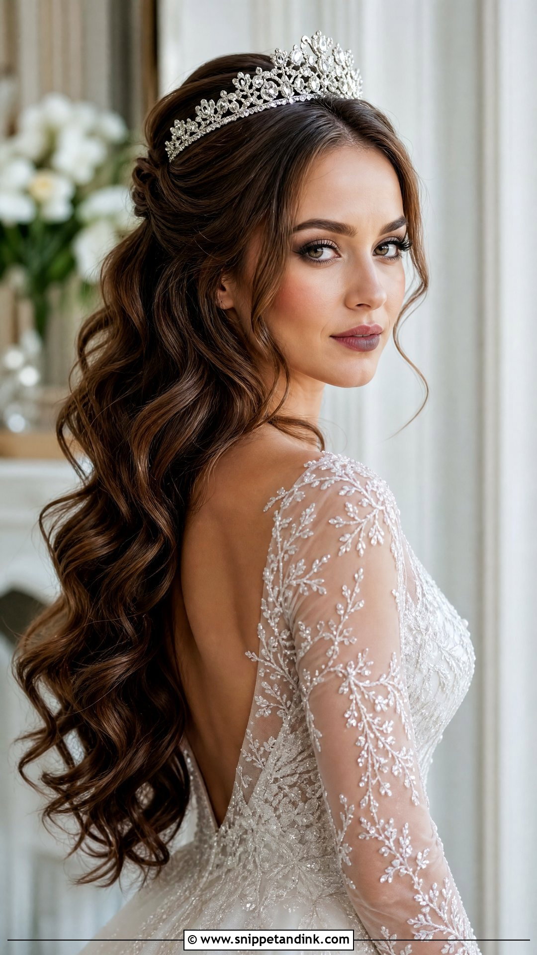 Wavy Wedding Hair with Tiara - Snippet and Ink - 20 Wavy Hair Styles for Wedding