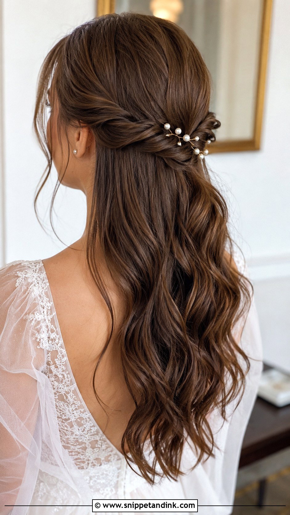 Wavy Wedding Hair with Twist - Snippet and Ink - 20 Wavy Hair Wedding Styles