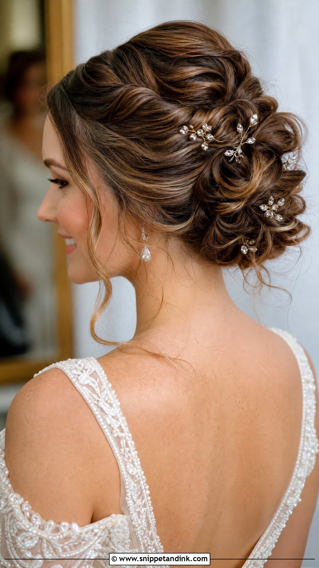 Wavy Wedding Hair with Twisted Updo - Snippet and Ink - 20 Wavy Hair Styles for Wedding