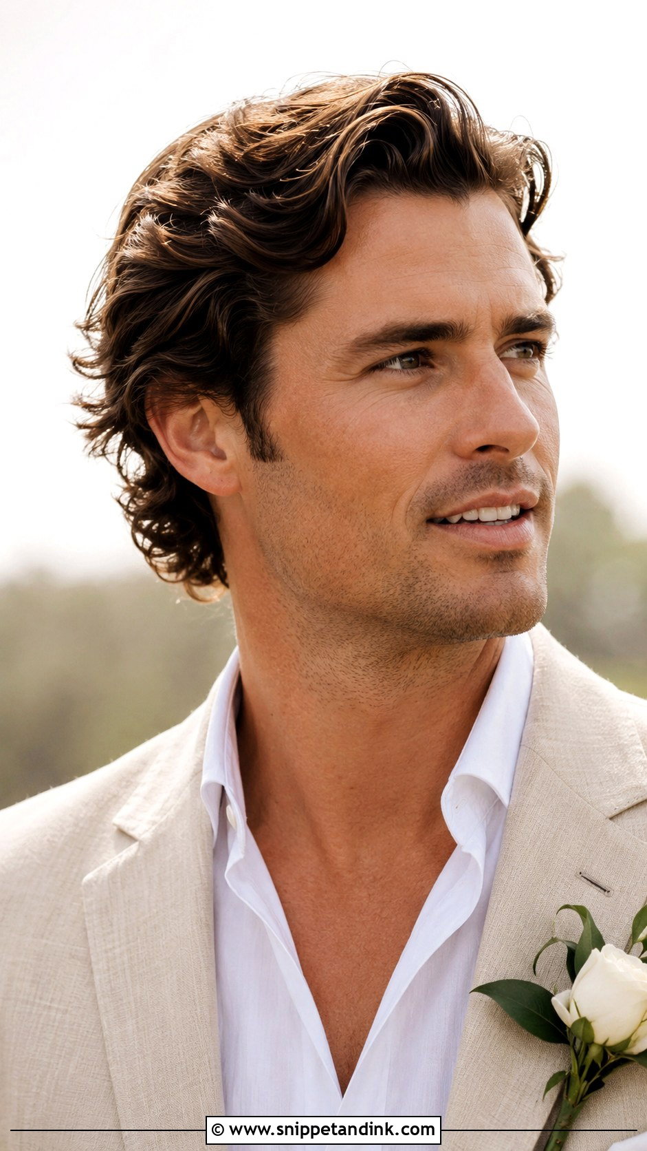 Wavy Wedding Hairstyle - Snippet and Ink - 15 Men’s Wedding Hairstyles