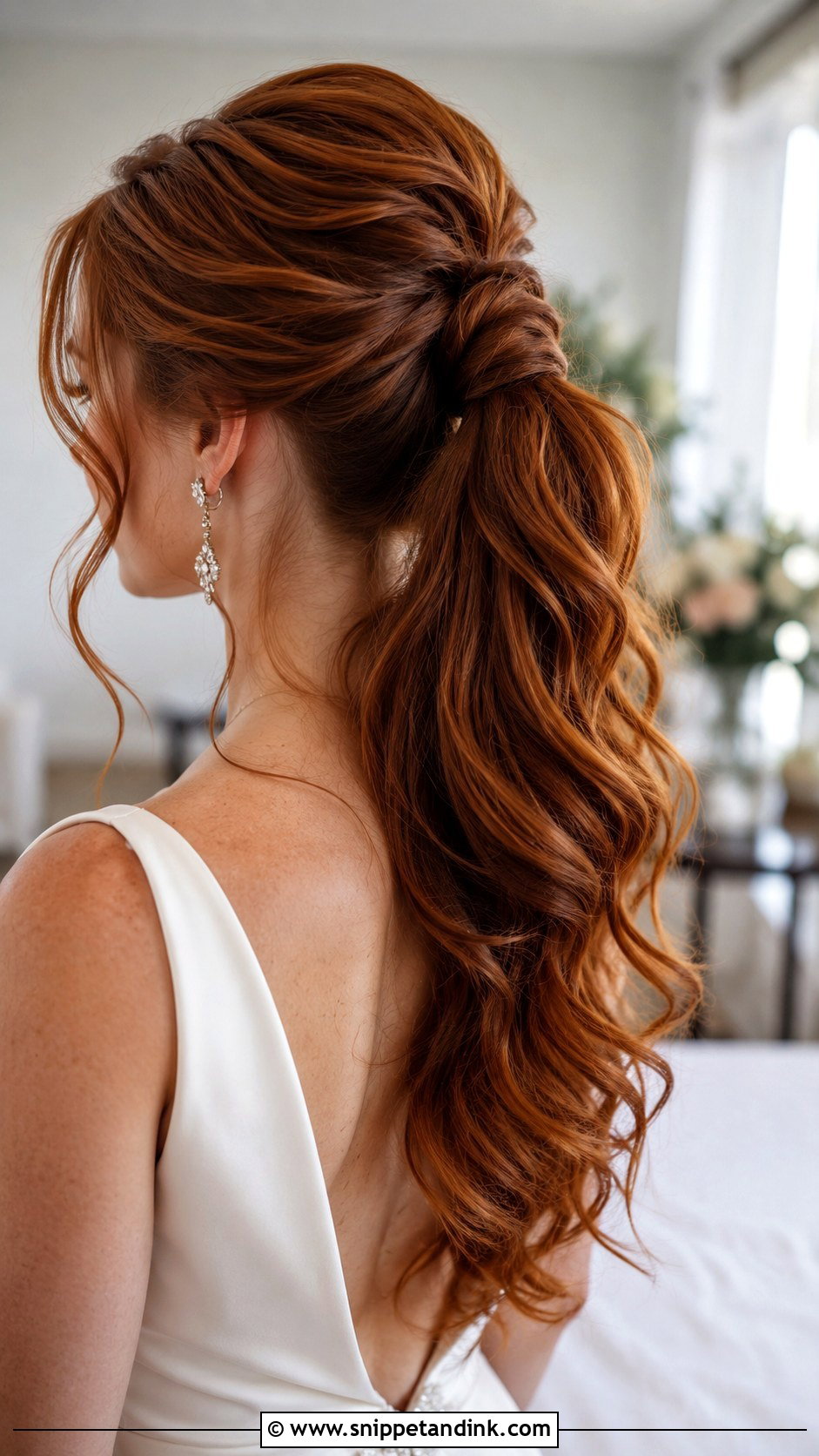 Wavy Wedding Ponytail Updo - Snippet and Ink - 15 Wedding Updos for Long Hair Ponytail