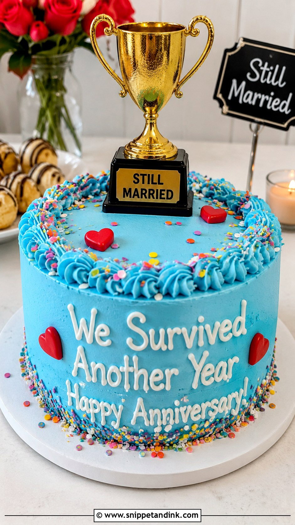 We Survived Another Year Anniversary Cake - Snippet and Ink - 20 Funny Anniversary Cake Ideas
