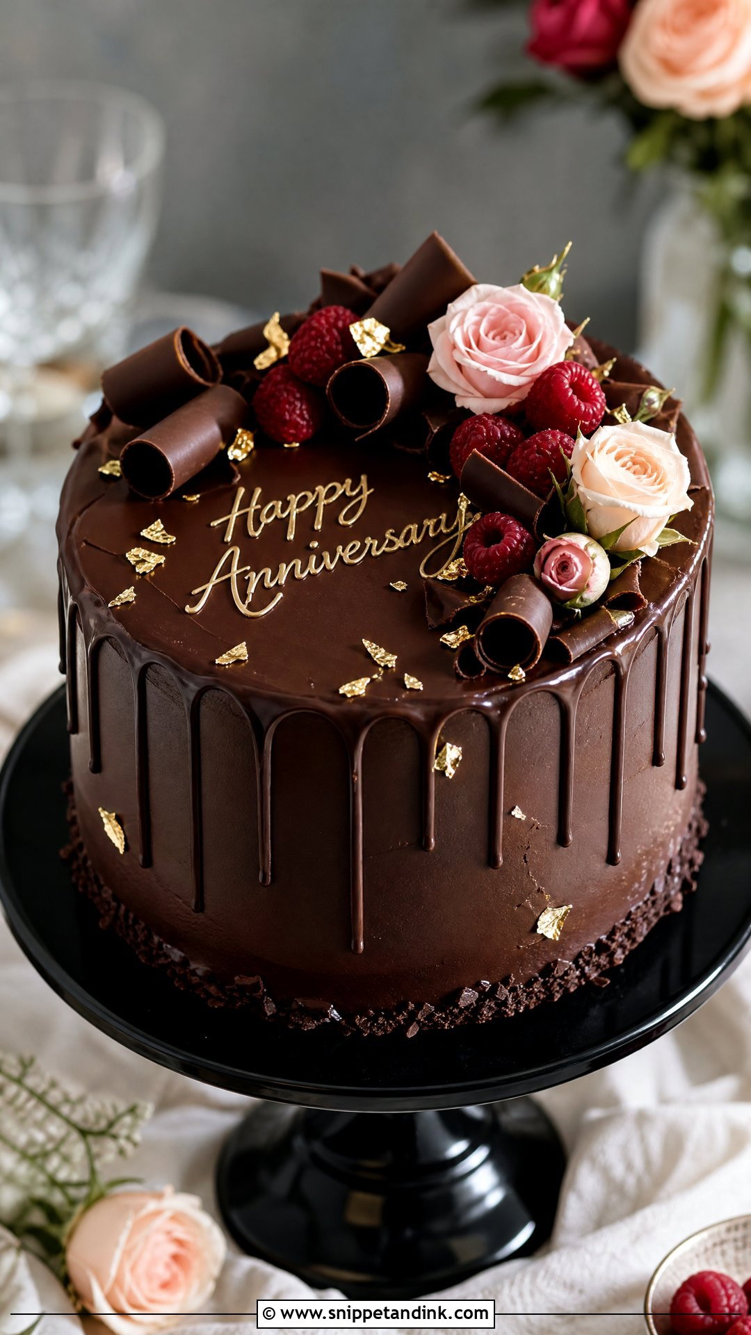 Wedding Anniversary Chocolate Cake - Snippet and Ink - 20 Wedding Anniversary Cake Designs