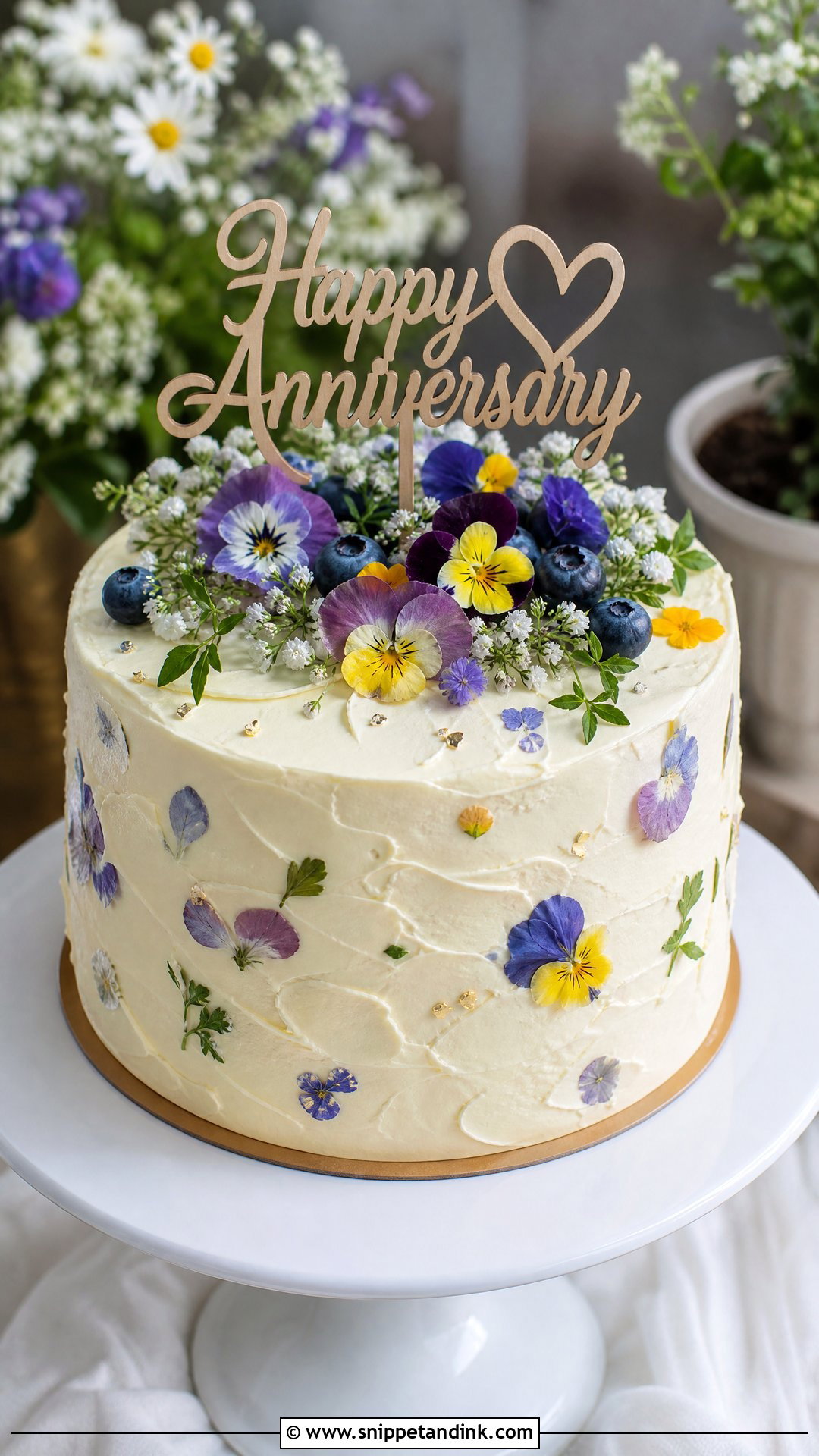 Wedding Anniversary Garden Cake - Snippet and Ink - 20 Wedding Anniversary Cake Designs