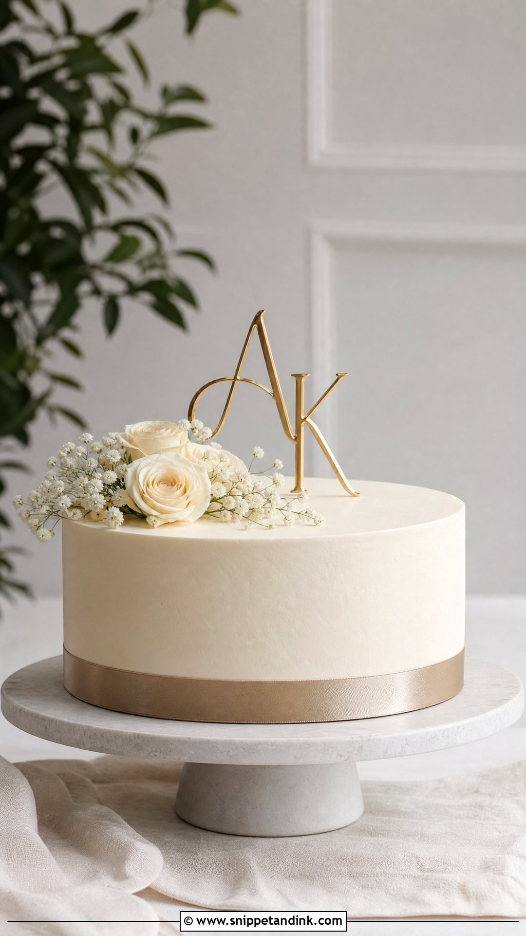Wedding Anniversary Minimalist Cake - Snippet and Ink - 20 Wedding Anniversary Cake Designs