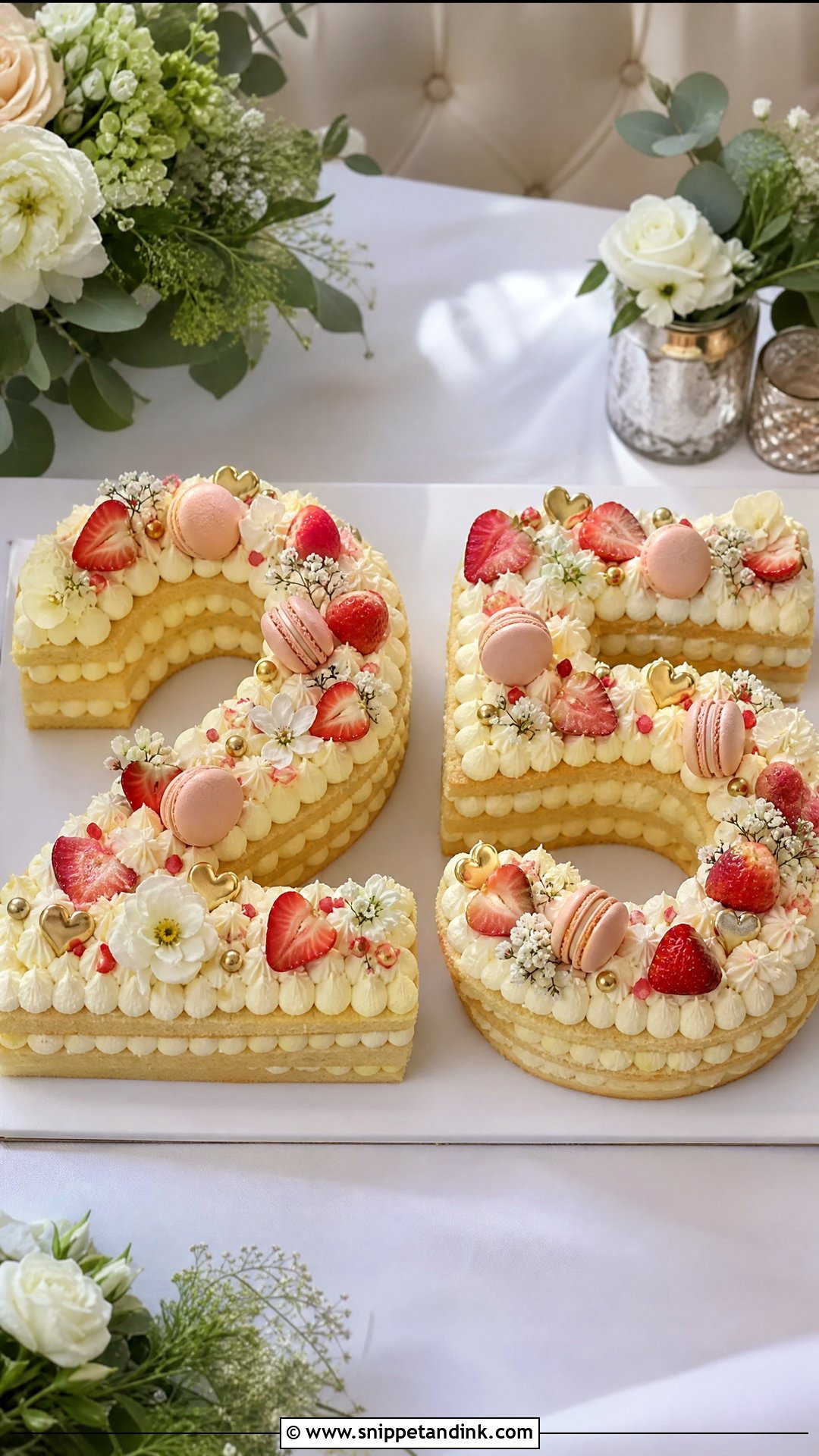 Wedding Anniversary Number Cake - Snippet and Ink - 20 Wedding Anniversary Cake Designs