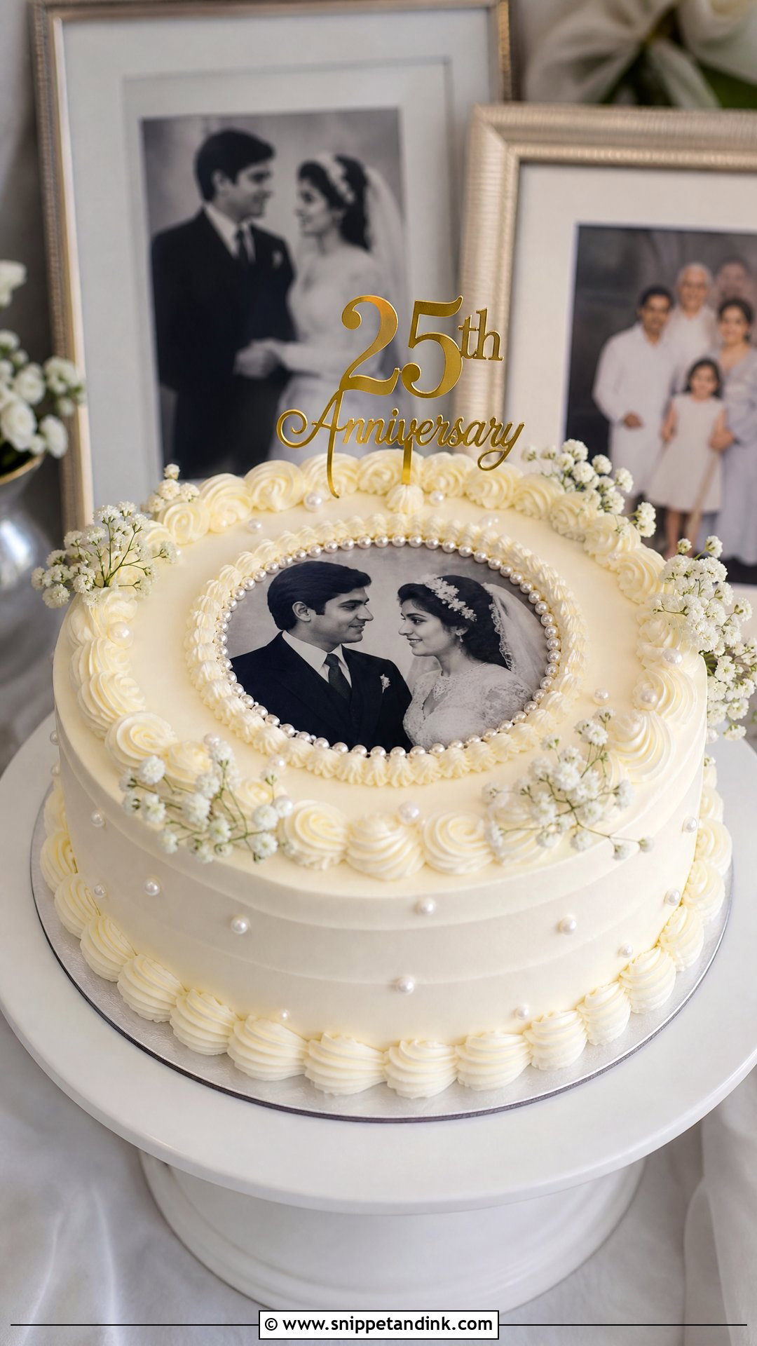 Wedding Anniversary Photo Cake - Snippet and Ink - 20 Wedding Anniversary Cake Designs