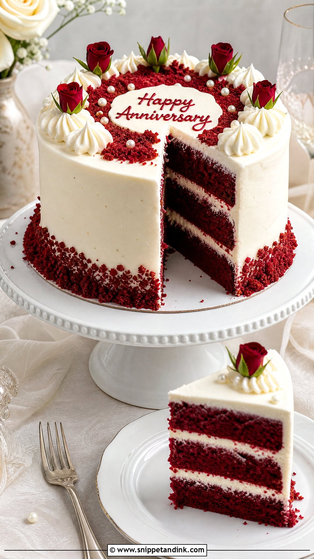 Wedding Anniversary Red Velvet Cake - Snippet and Ink - 20 Wedding Anniversary Cake Designs