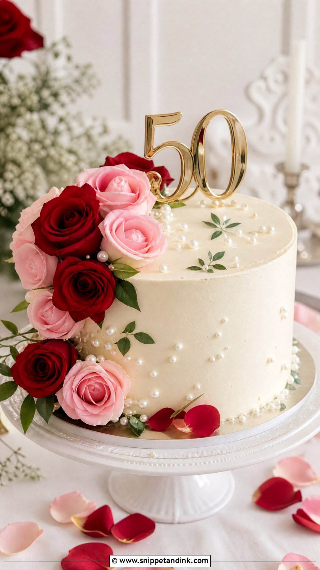 Wedding Anniversary Rose Cake - Snippet and Ink - 20 Wedding Anniversary Cake Designs