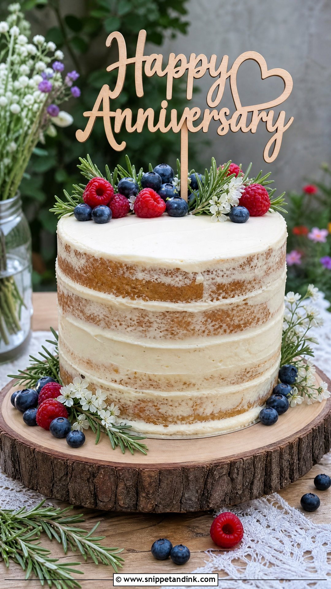 Wedding Anniversary Rustic Cake - Snippet and Ink - 20 Wedding Anniversary Cake Designs