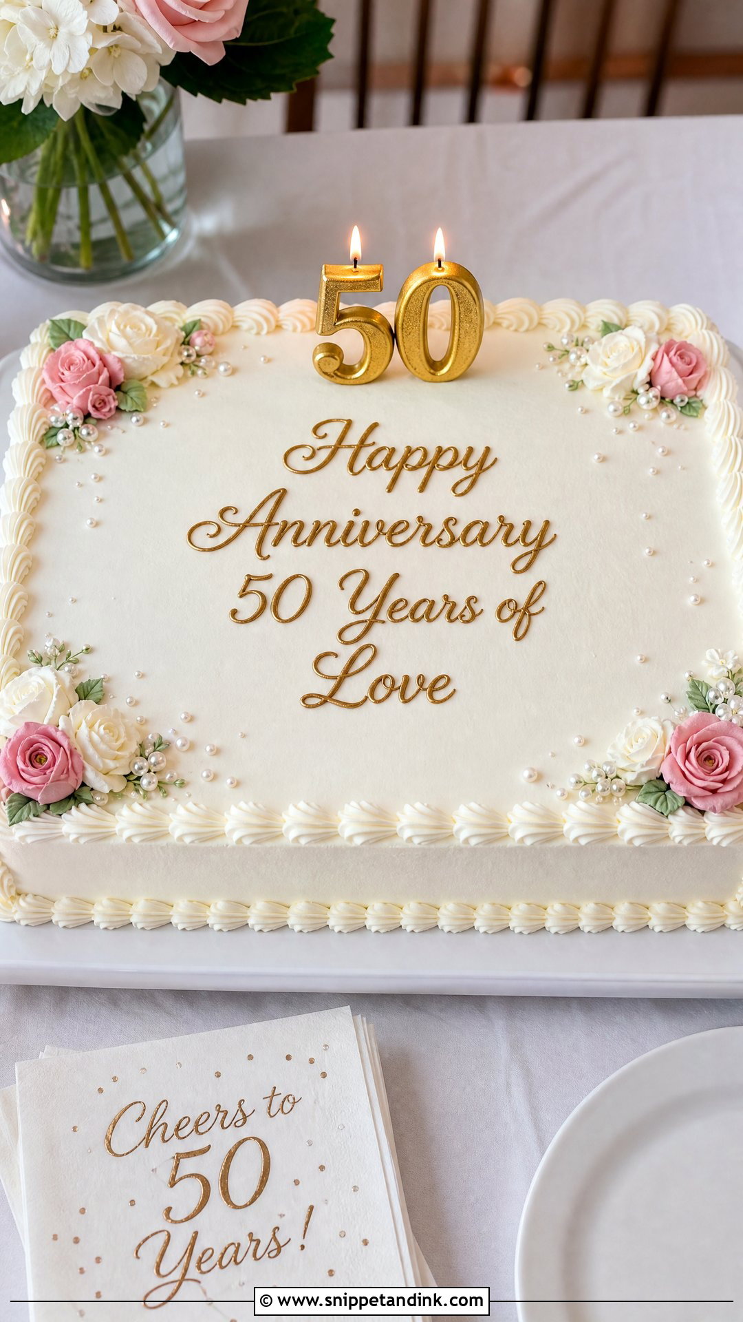 Wedding Anniversary Sheet Cake - Snippet and Ink - 20 Wedding Anniversary Cake Designs