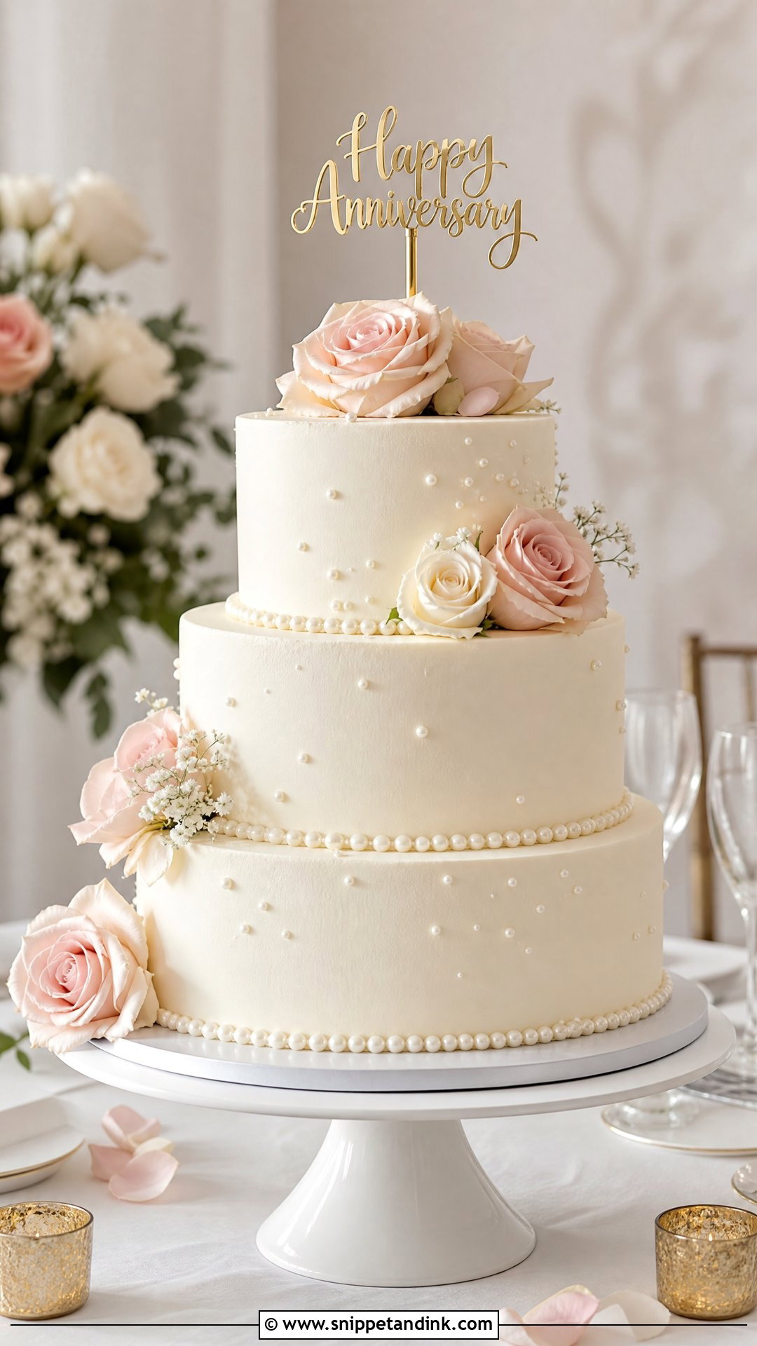 Wedding Anniversary Tiered Cake - Snippet and Ink - 20 Wedding Anniversary Cake Designs