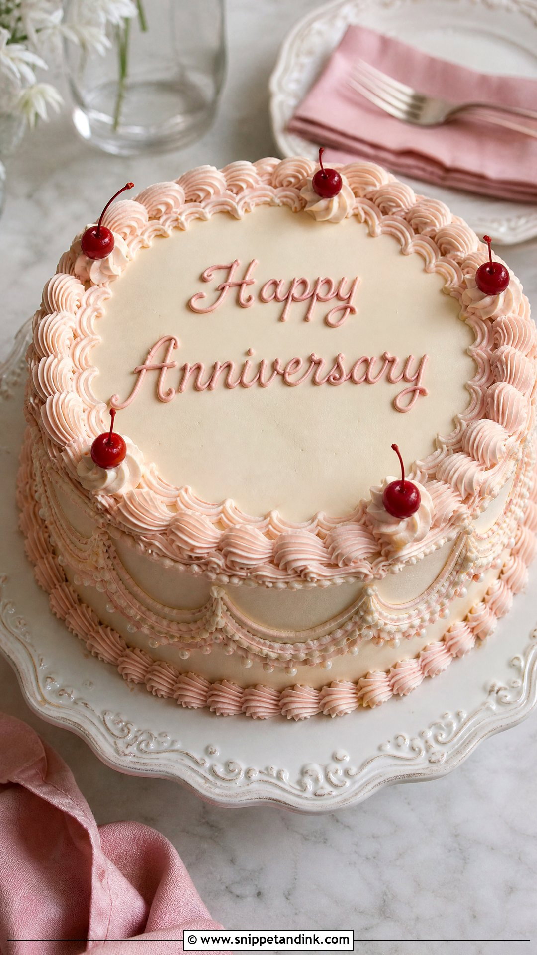 Wedding Anniversary Vintage Cake - Snippet and Ink - 20 Wedding Anniversary Cake Designs