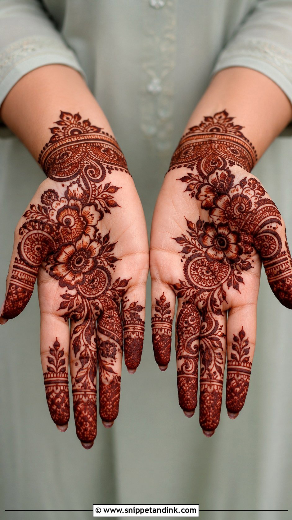 Wedding Arabic Front Hand Mehndi Design - Snippet and Ink - 35 Arabic Front Hand Mehndi Designs