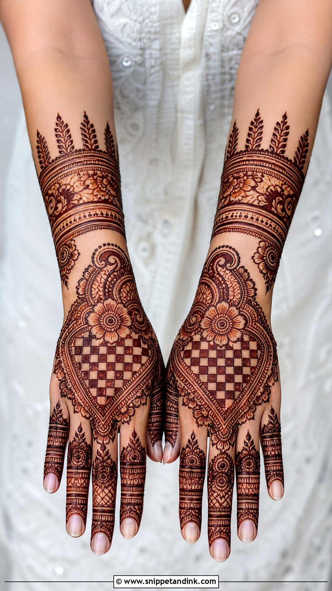 Wedding Back Hand Check Mehndi Design - Snippet and Ink - 30 Back Hand Check Mehndi Design Ideas