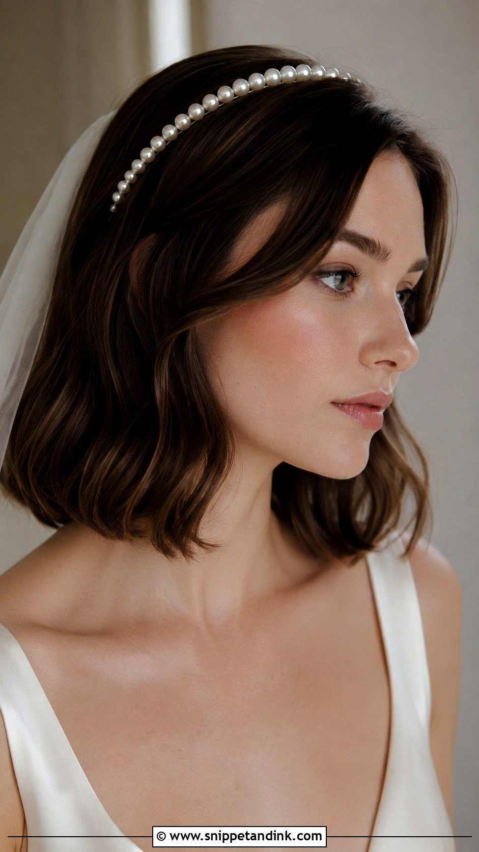 Wedding Bob With Pearl Headband - Snippet and Ink - 15 Wedding Hairstyle with Headband Ideas