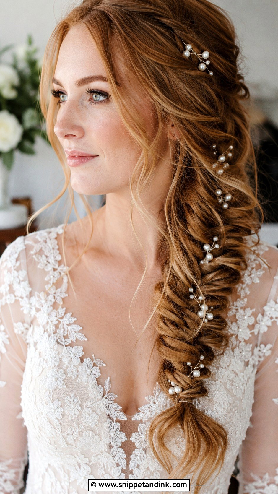Wedding Braid With Pearl Hair Pins - Snippet and Ink - 15 Wedding Hair Accessories Headpieces