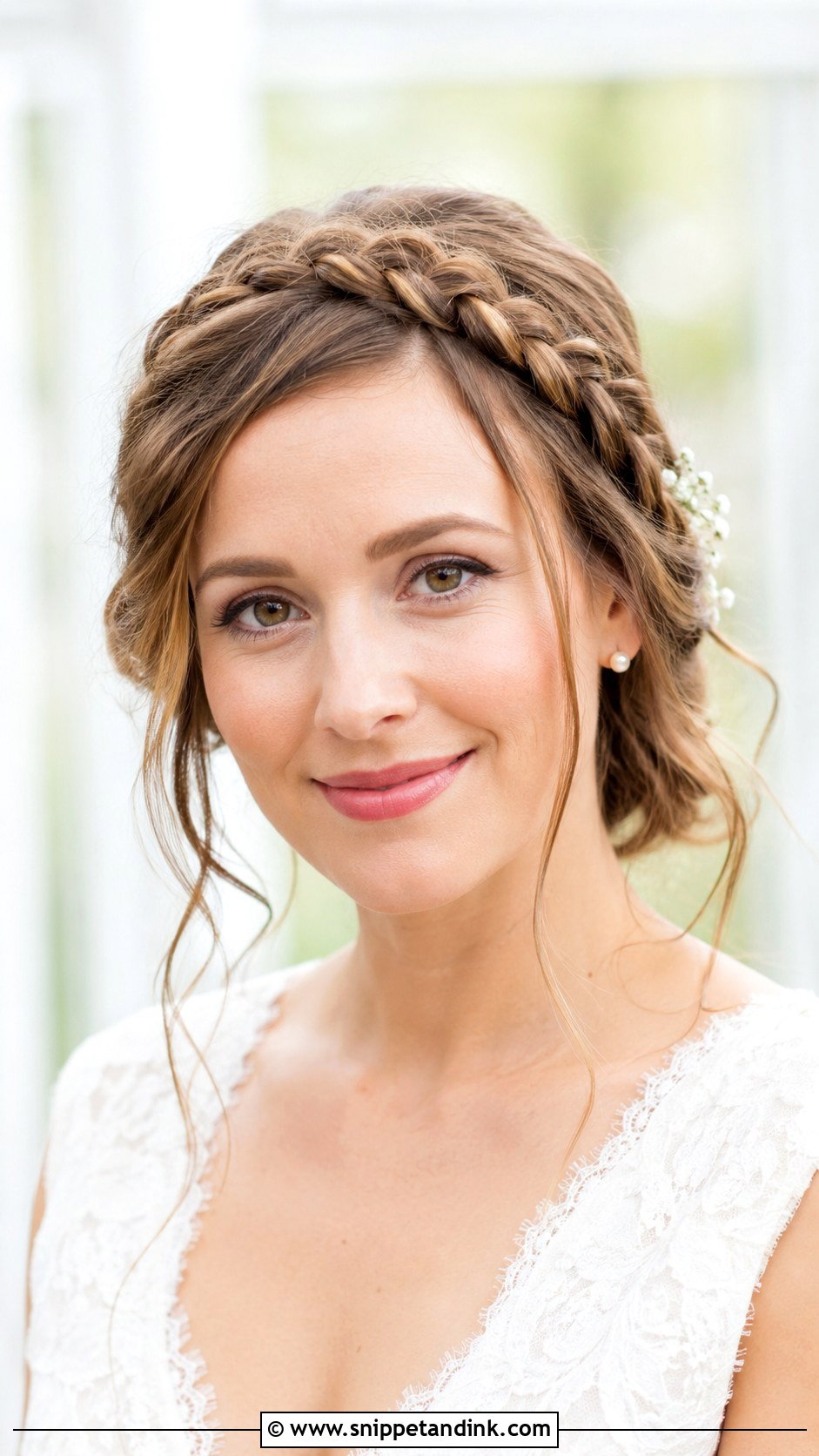 Wedding Braided Crown Front Look - Snippet and Ink - 15 Wedding Hairstyle Front Look Ideas