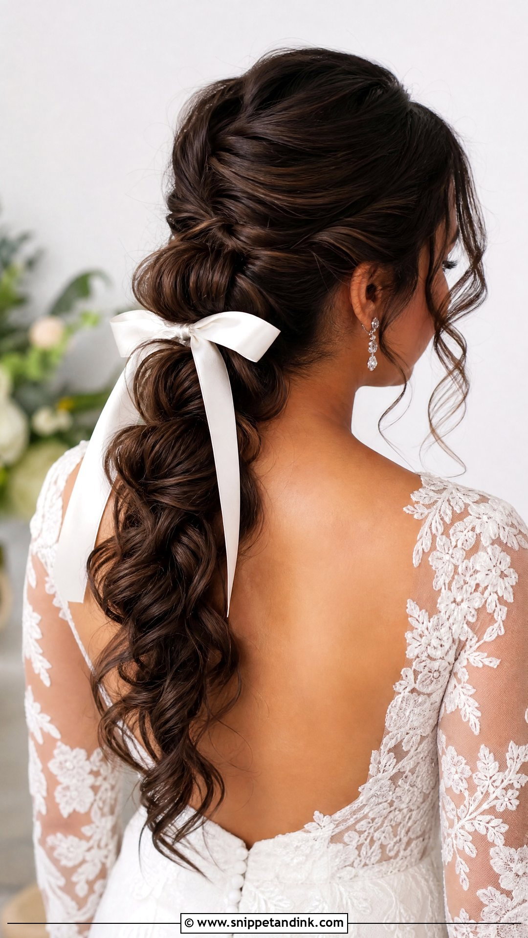 Wedding Braided Ponytail With Bow - Snippet and Ink - 20 Wedding Hairstyles Bow