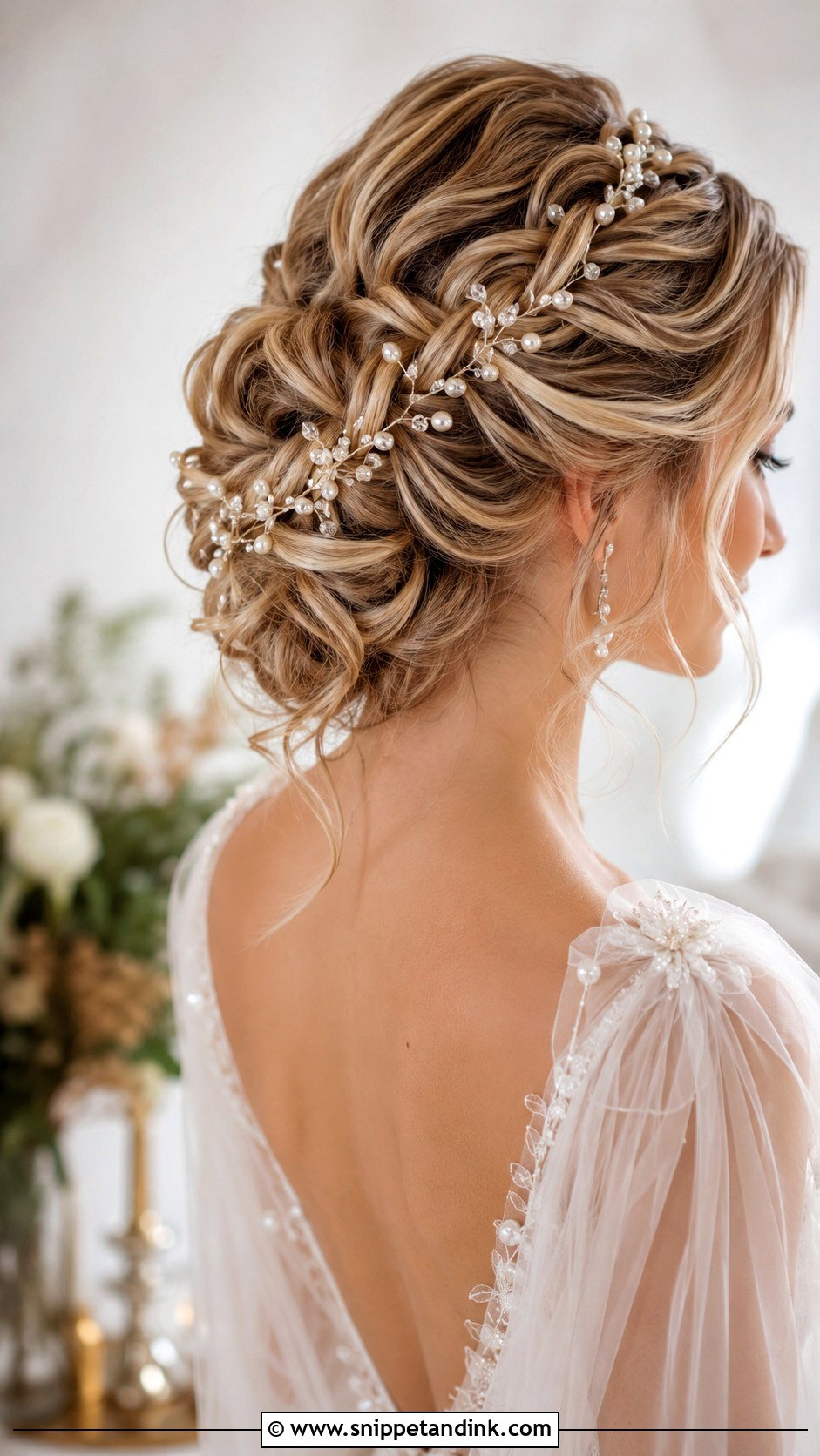 Wedding Braided Updo With Hair Vine - Snippet and Ink - 15 Wedding Hair with Accessories