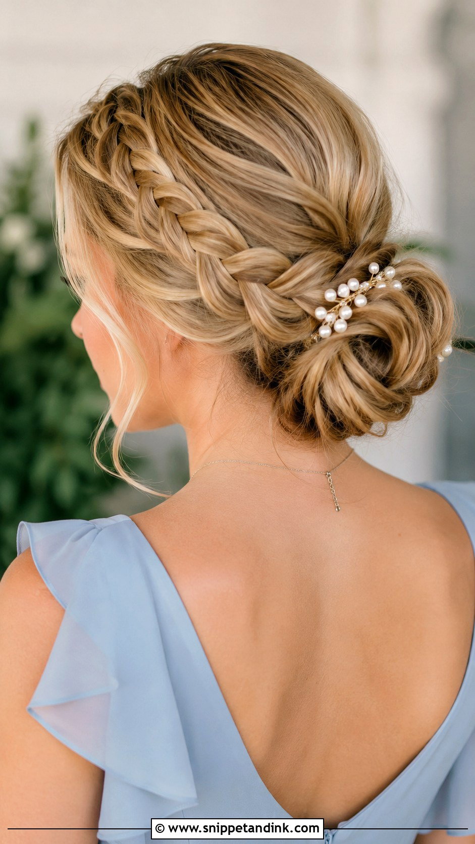 Wedding Bridesmaid Braided Low Bun - Snippet and Ink - 25 Wedding Bridesmaid Hairstyles