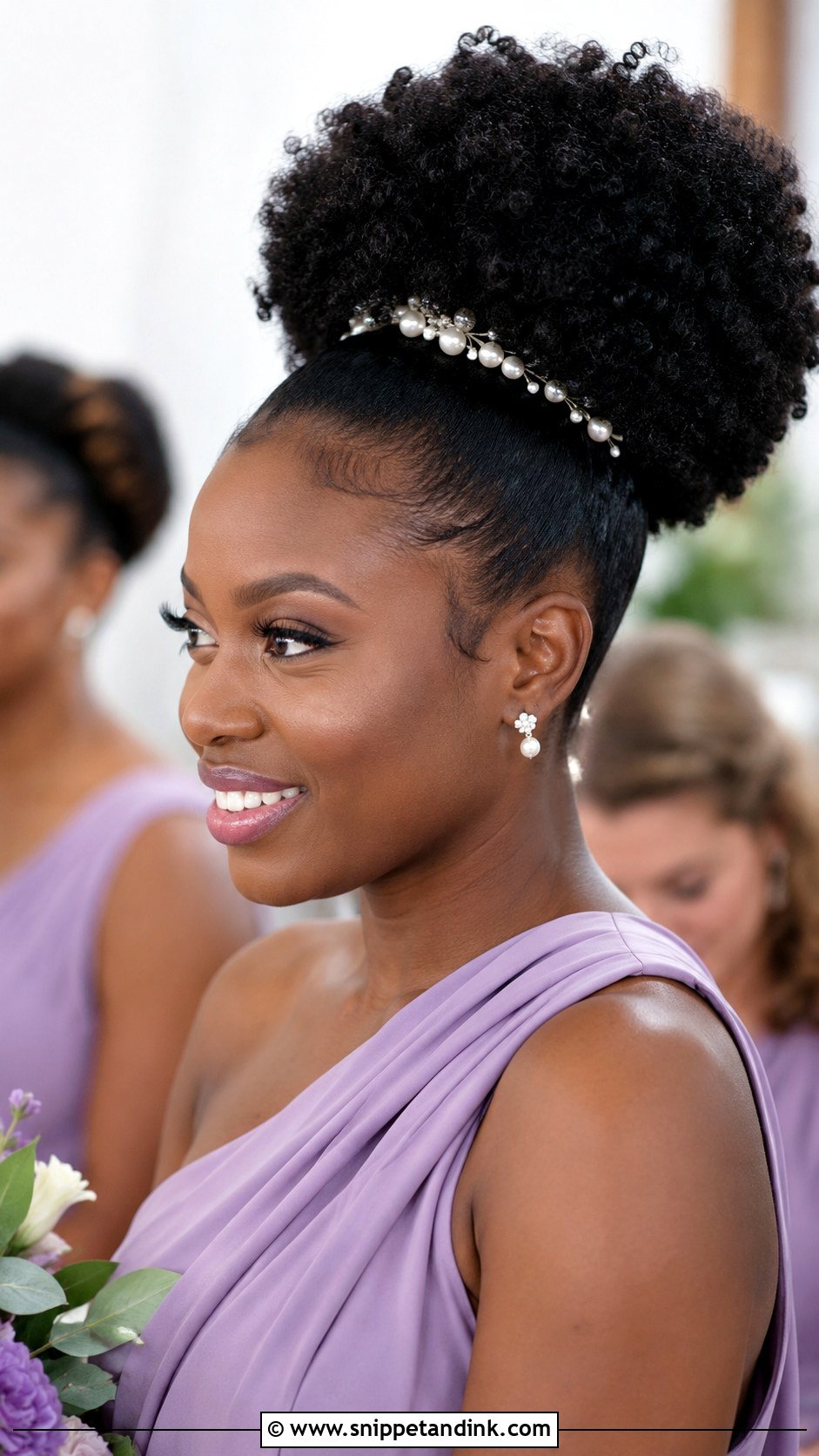 Wedding Bridesmaid Natural Hair Puff - Snippet and Ink - 25 Wedding Bridesmaid Hairstyles