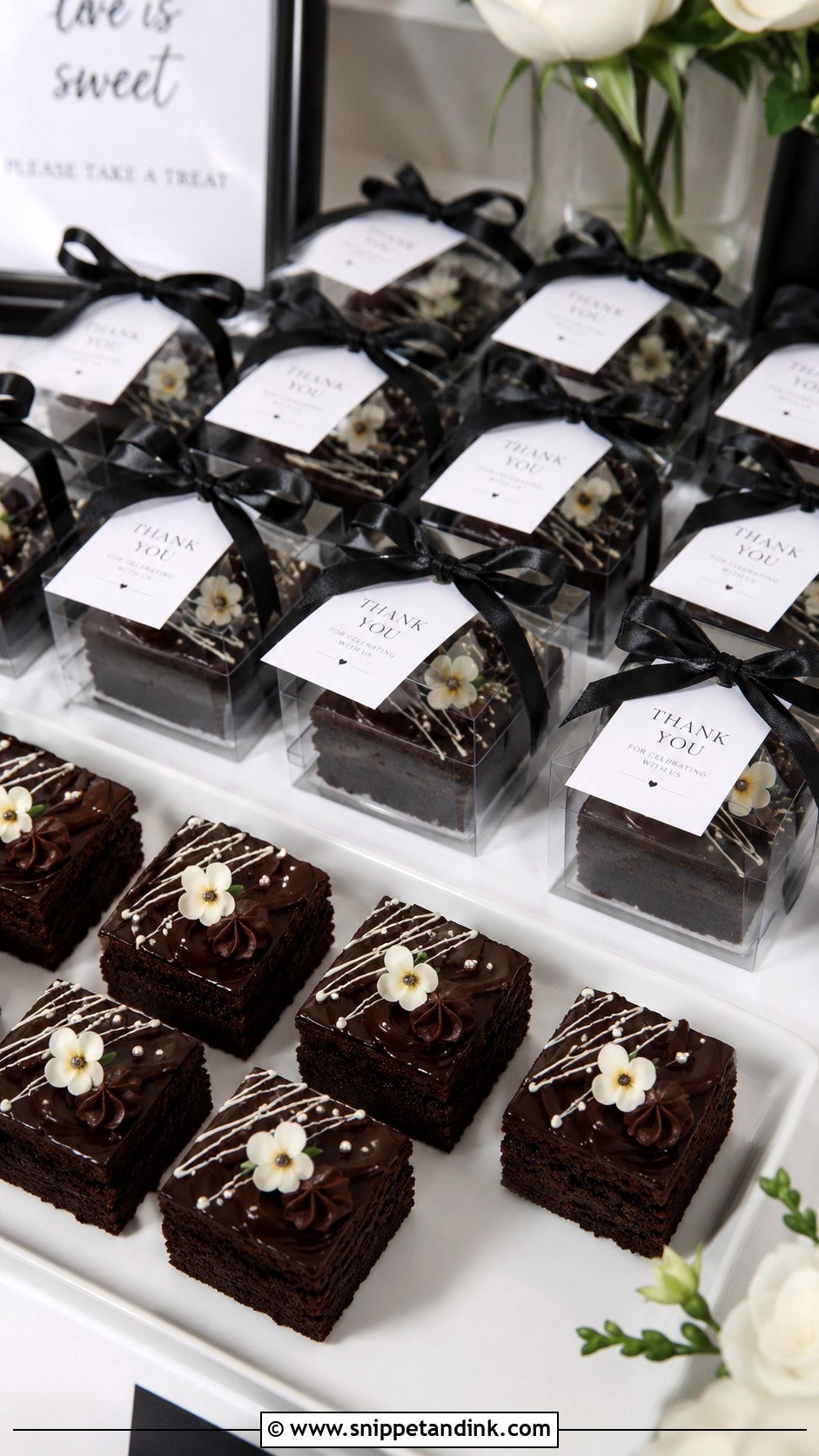 Wedding Brownie Cake Favors - Snippet and Ink - 20 Cake Favors for Wedding