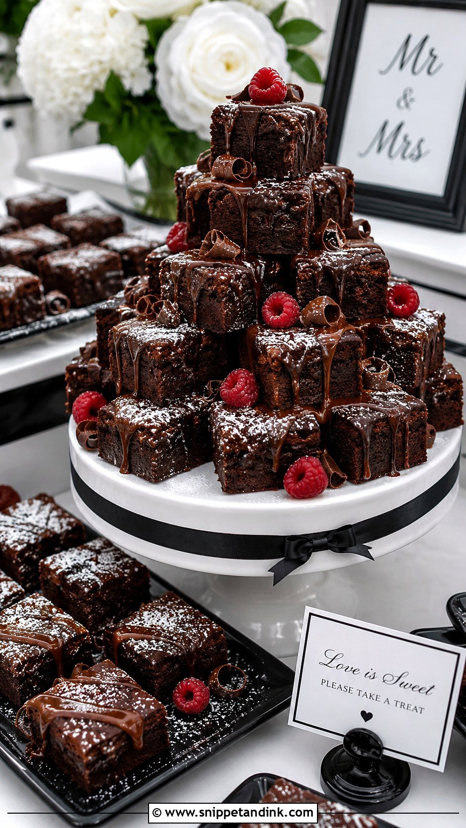 Wedding Brownie Stack - Snippet and Ink - 20 Instead of Wedding Cake Ideas