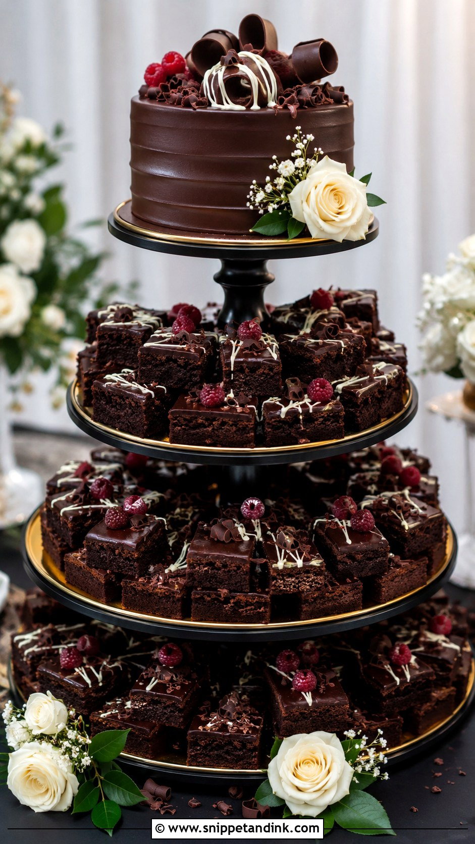 Wedding Brownie Tower - Snippet and Ink - 20 Wedding Cake Tower Ideas