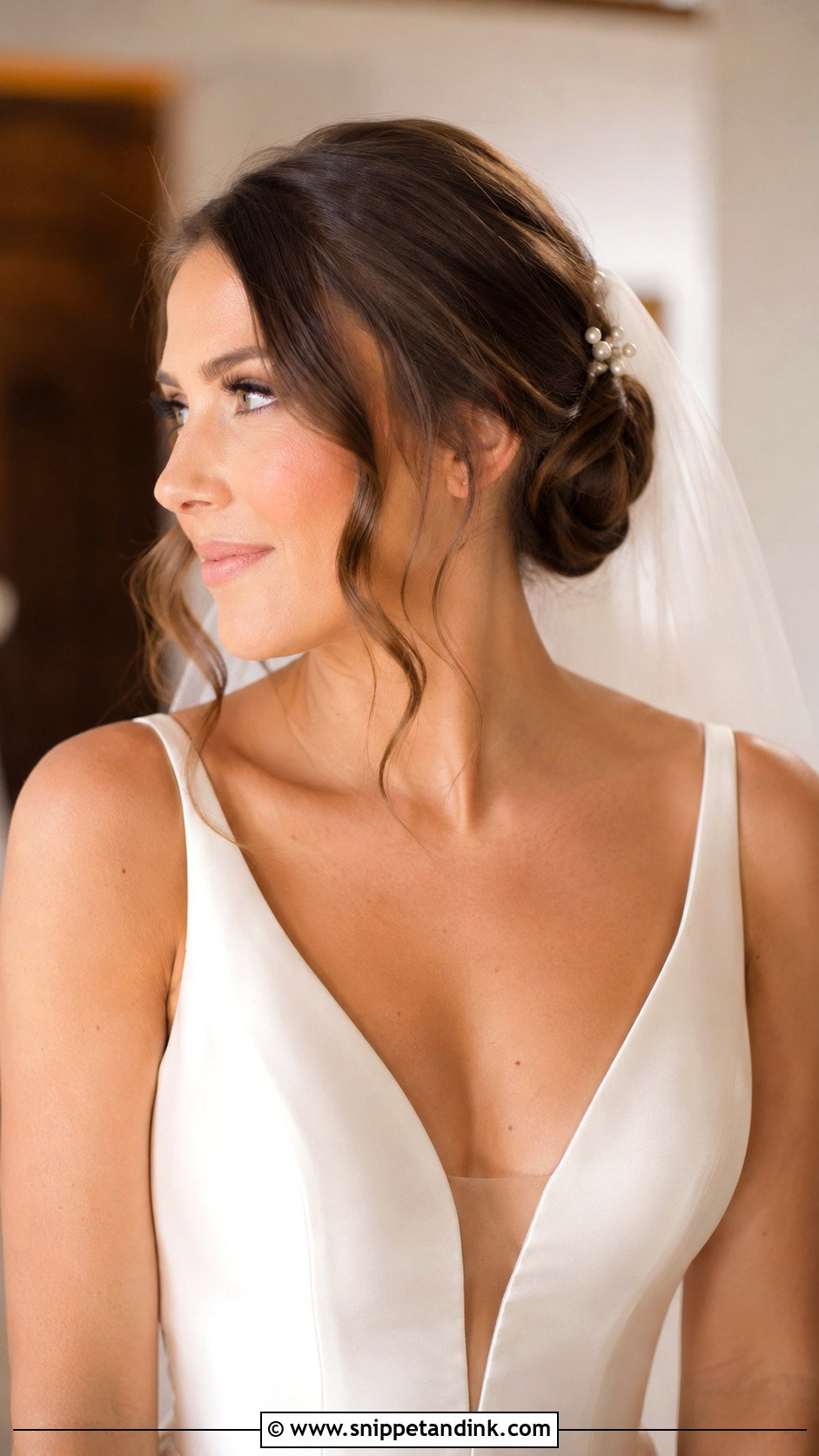 Wedding Bun With Face Framing Pieces - Snippet and Ink - 15 Wedding Hairstyle Front Look Ideas